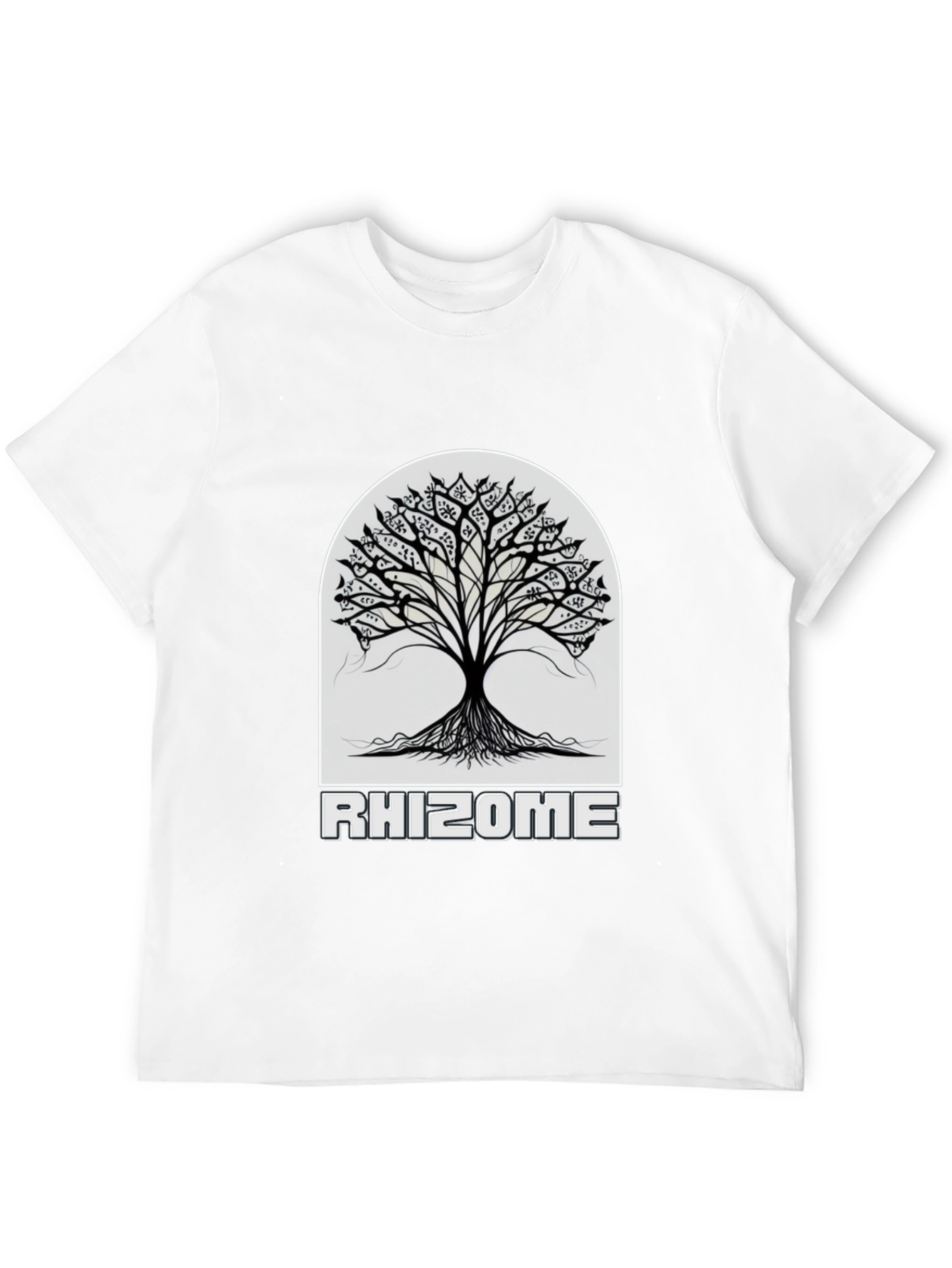 Black Rhizome Tree Black Graphic Tee view 12