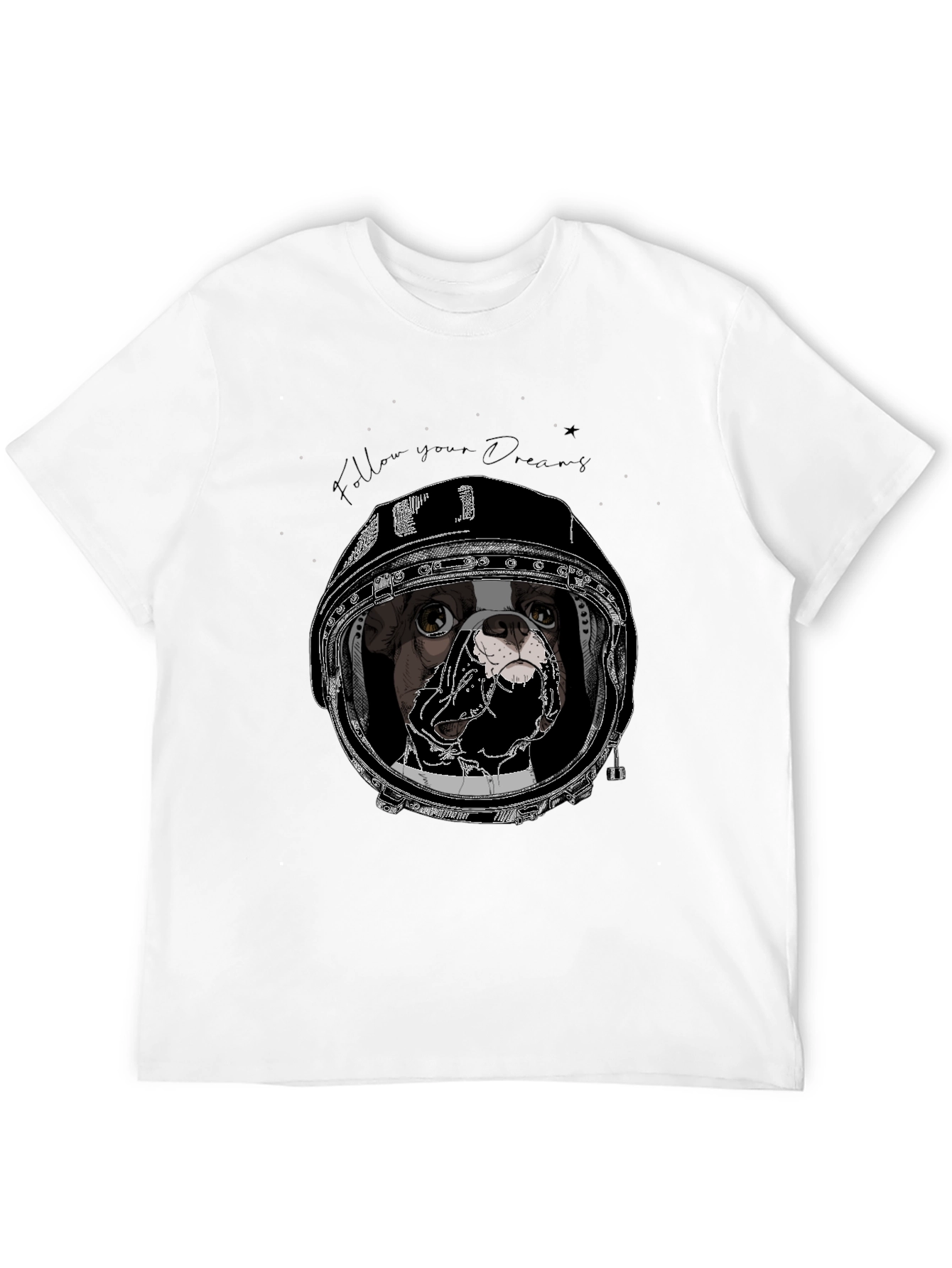 Black Dog Astronaut Graphic Black T-Shirt view 12