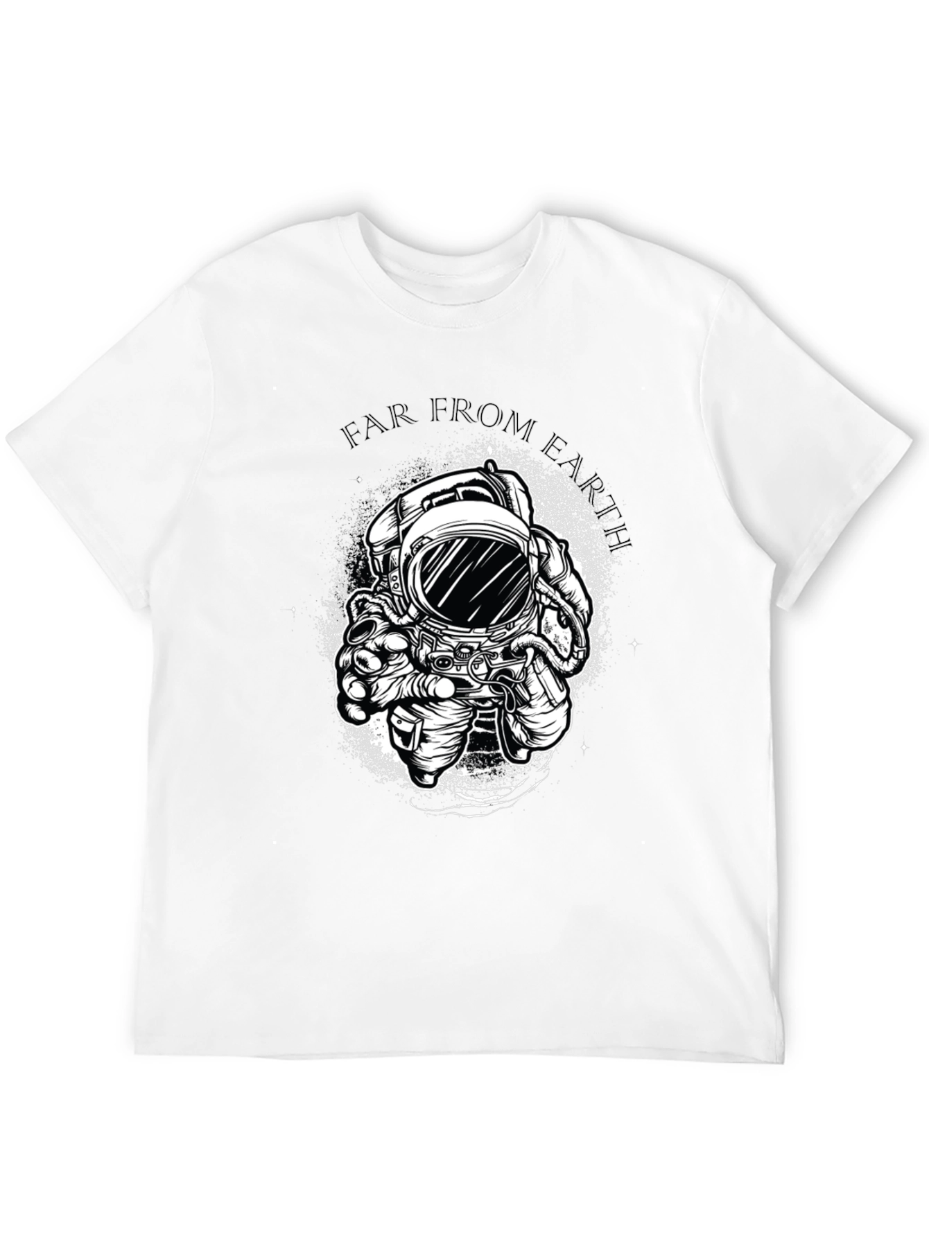 Black Far From Earth Graphic Print Black T-Shirt view 12