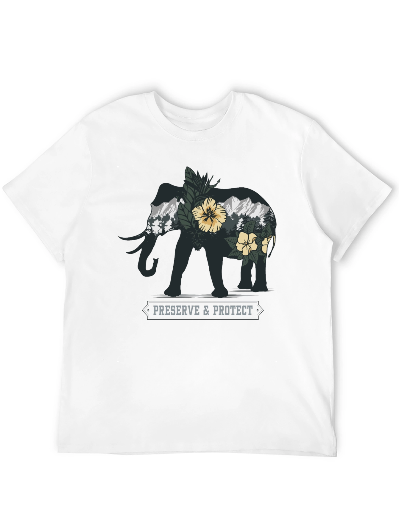 Black Elephant Nature Conservation Graphic Tee view 12