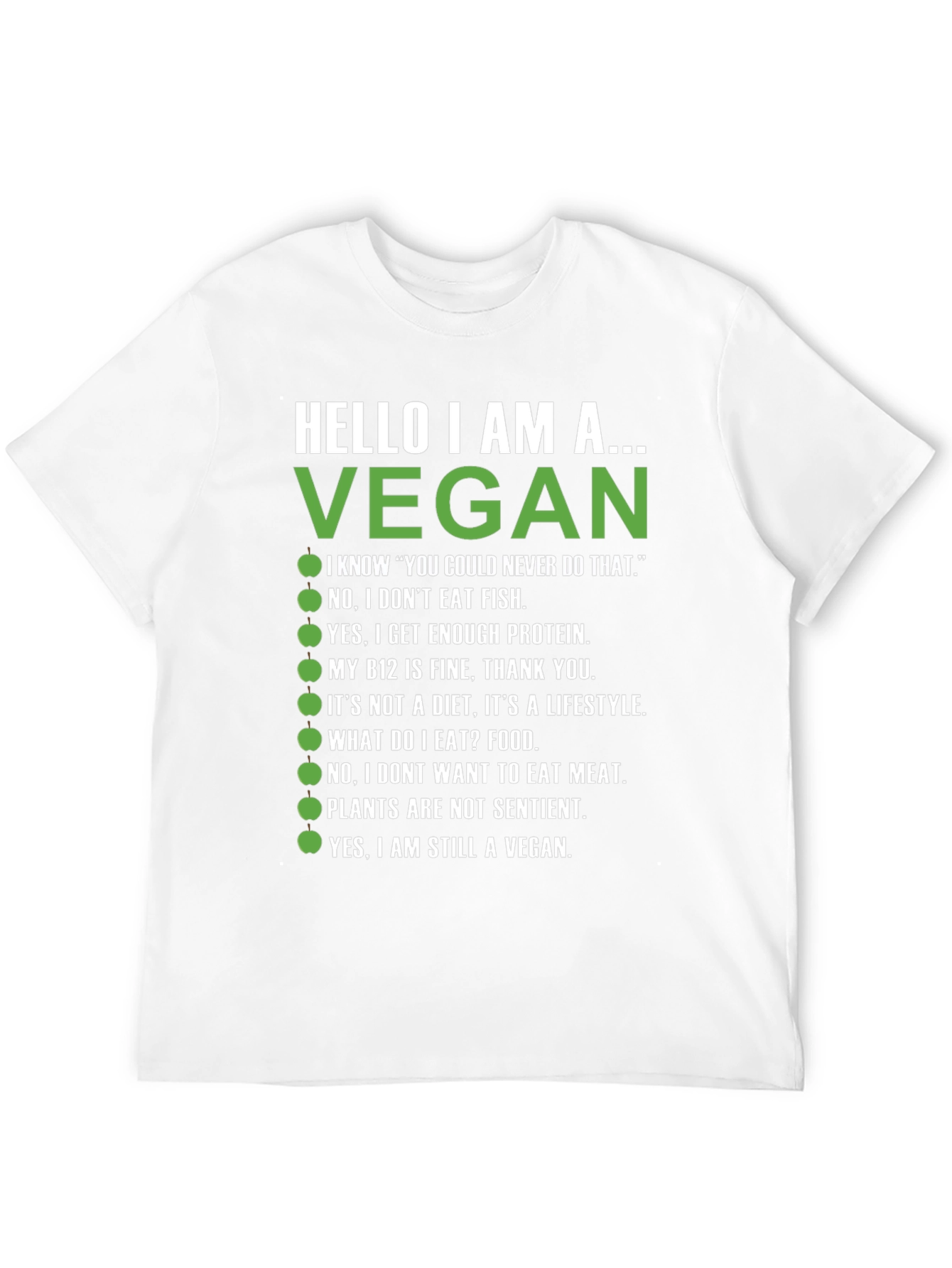 Black Vegan T-Shirt - Hello I Am A Vegan view 12