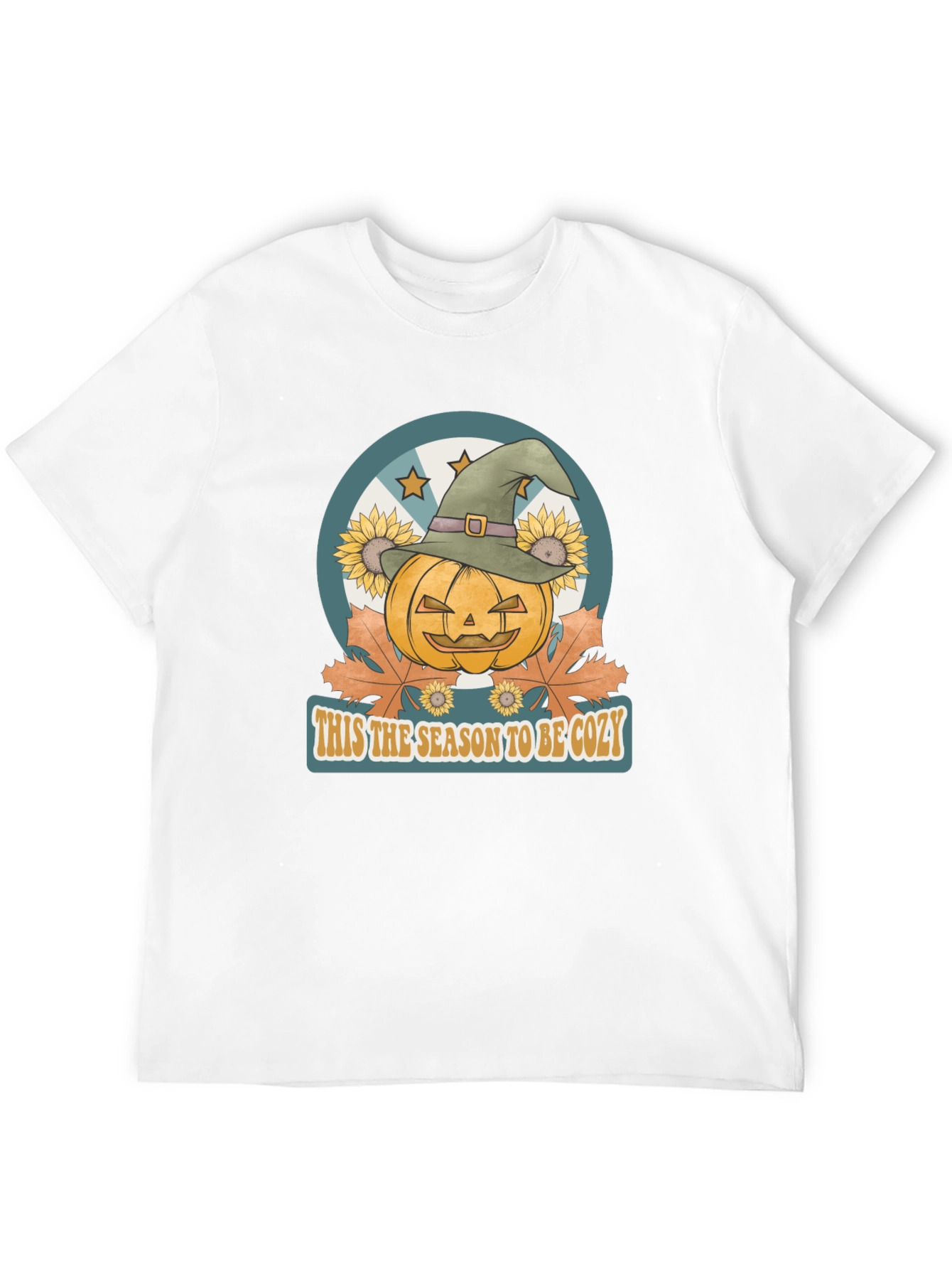 Black Cozy Season Pumpkin Witch Hat Graphic Tee view 12