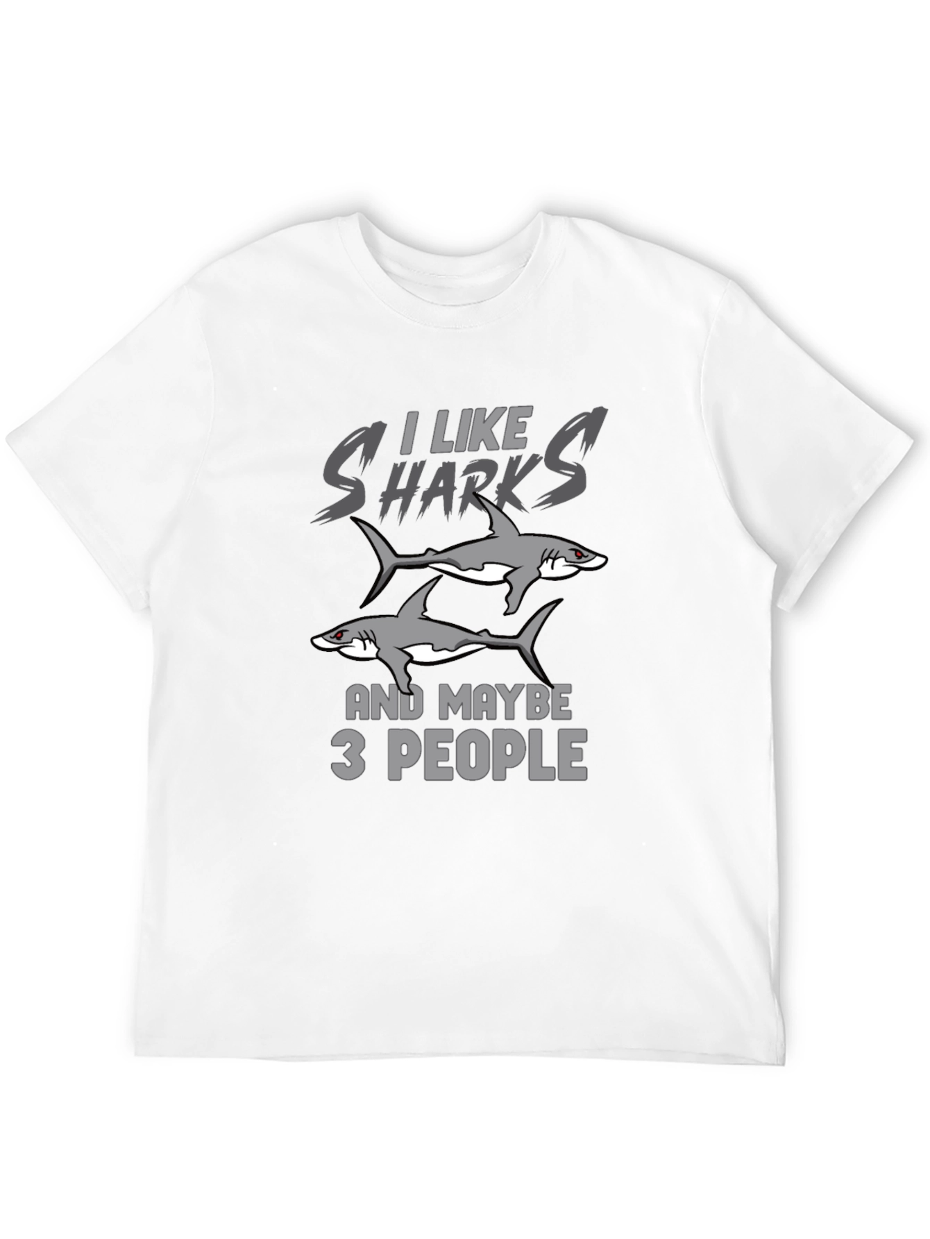 Black I Like Sharks T-Shirt - Graphic Tee - Unisex view 12