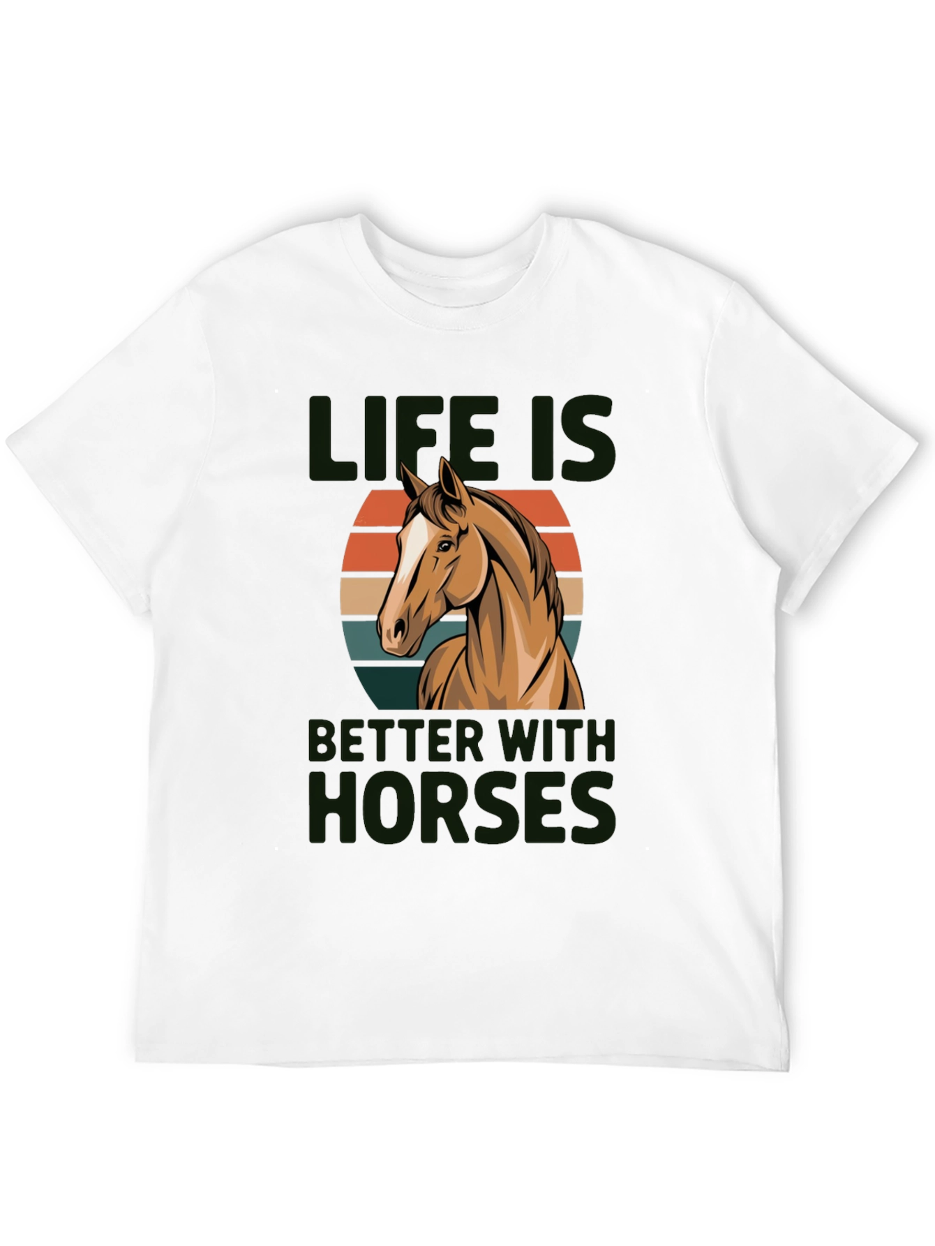 Black Life Is Better With Horses Graphic Tee Shirt view 12