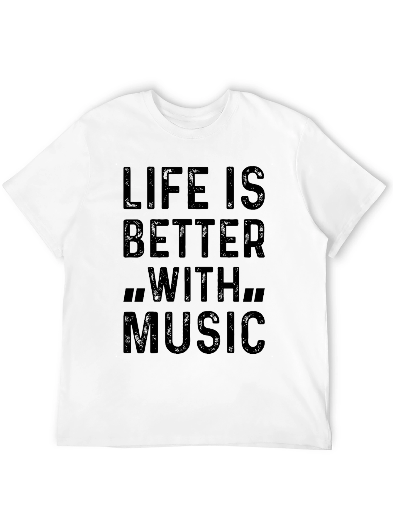 Black Life Is Better With Music T-Shirt - Black Cotton Tee view 12