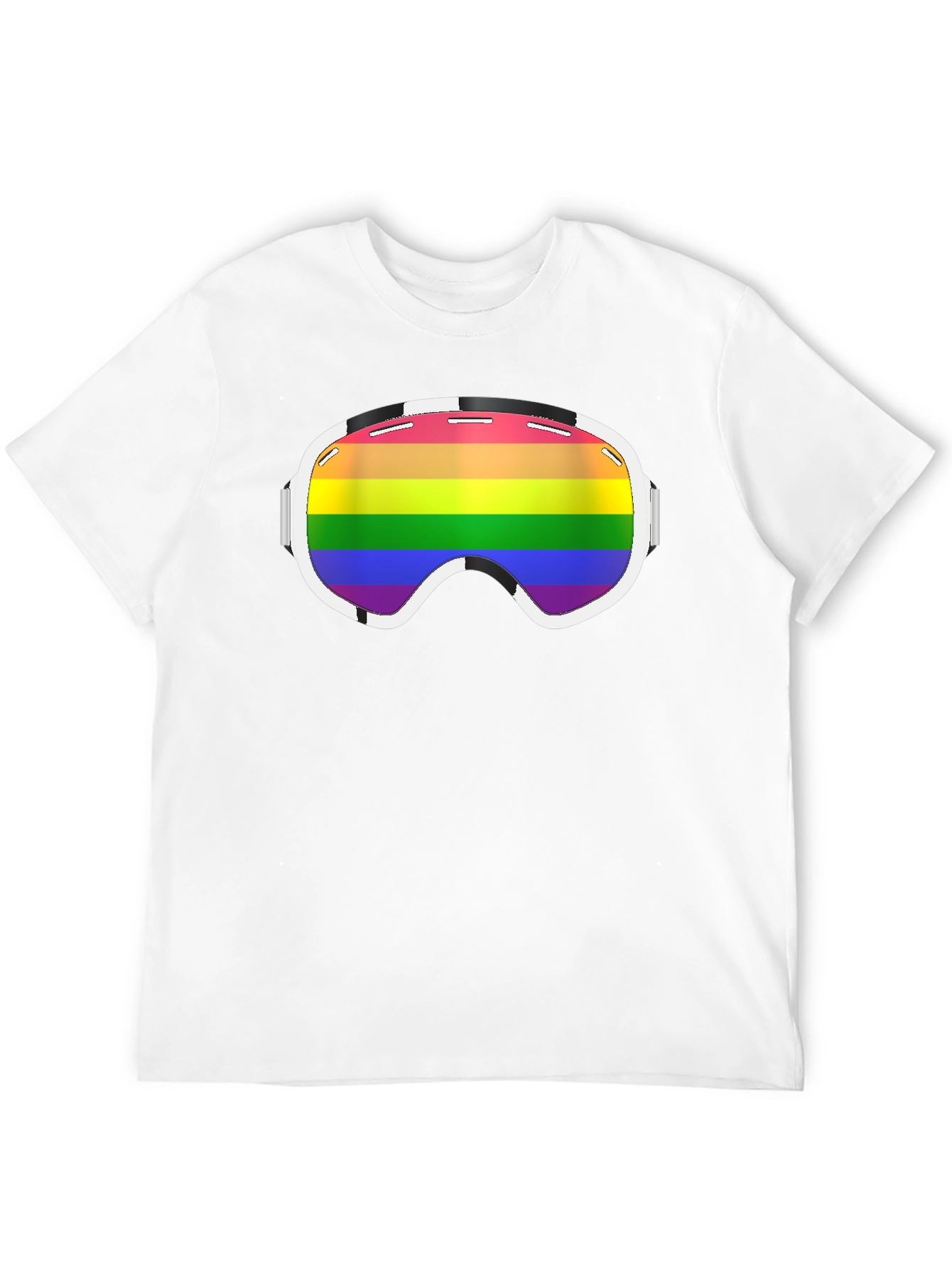Black Rainbow Ski Goggles Graphic Tee - Black view 12