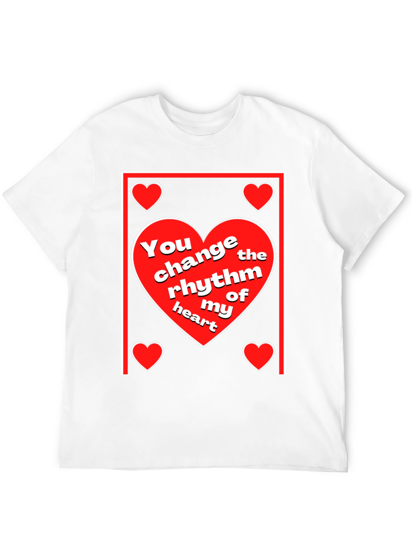 Black Heart Rhythm T-Shirt - Love & Romance Design view 12