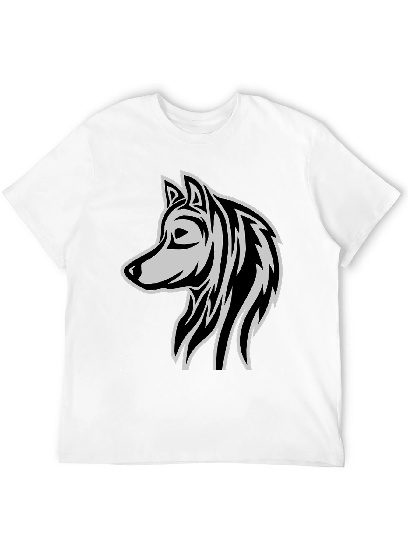 Black Wolf Graphic Black T-Shirt - Stylish Animal Design view 12