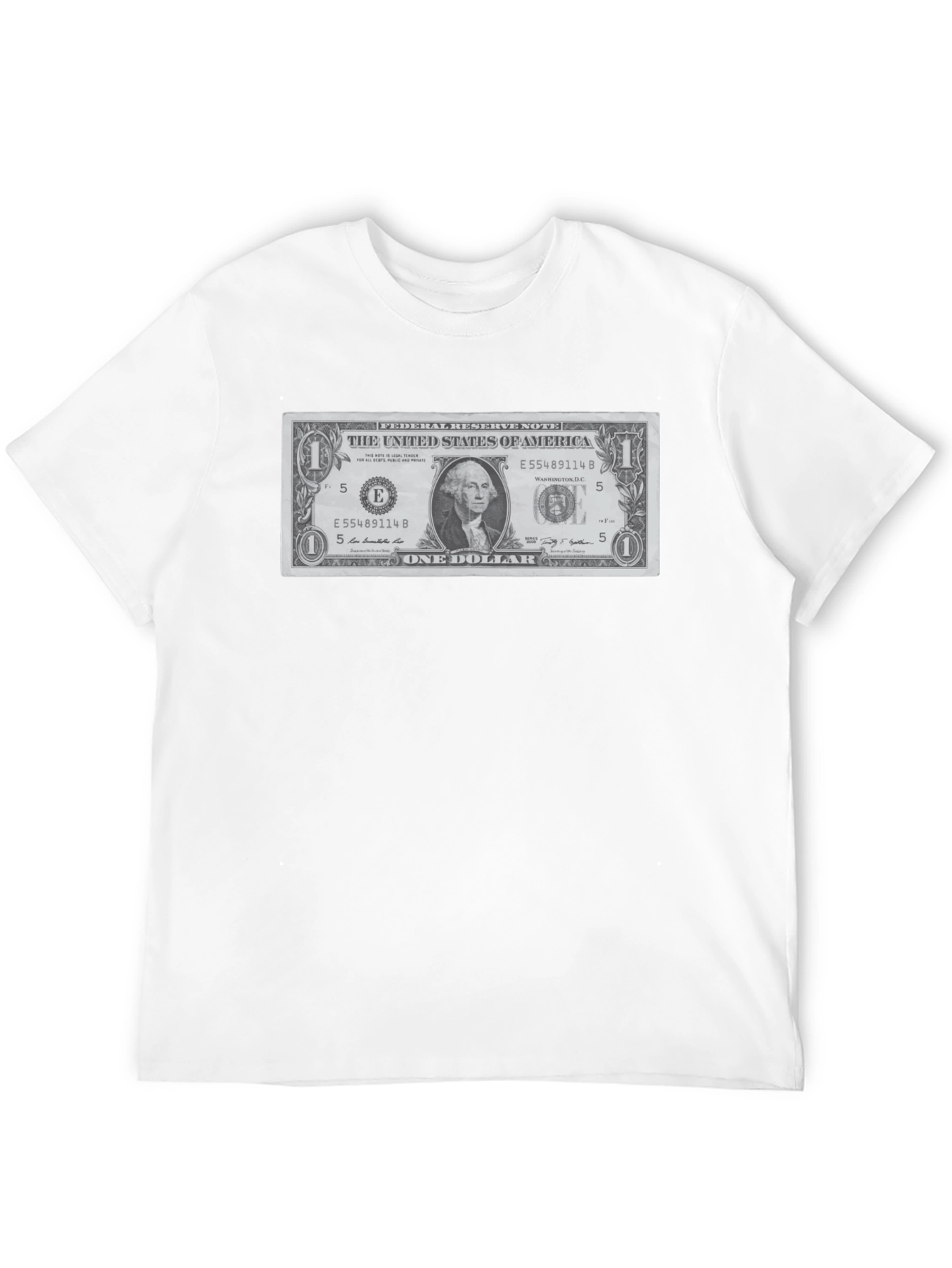 Black One Dollar Bill Graphic T-Shirt - Novelty Tee view 12
