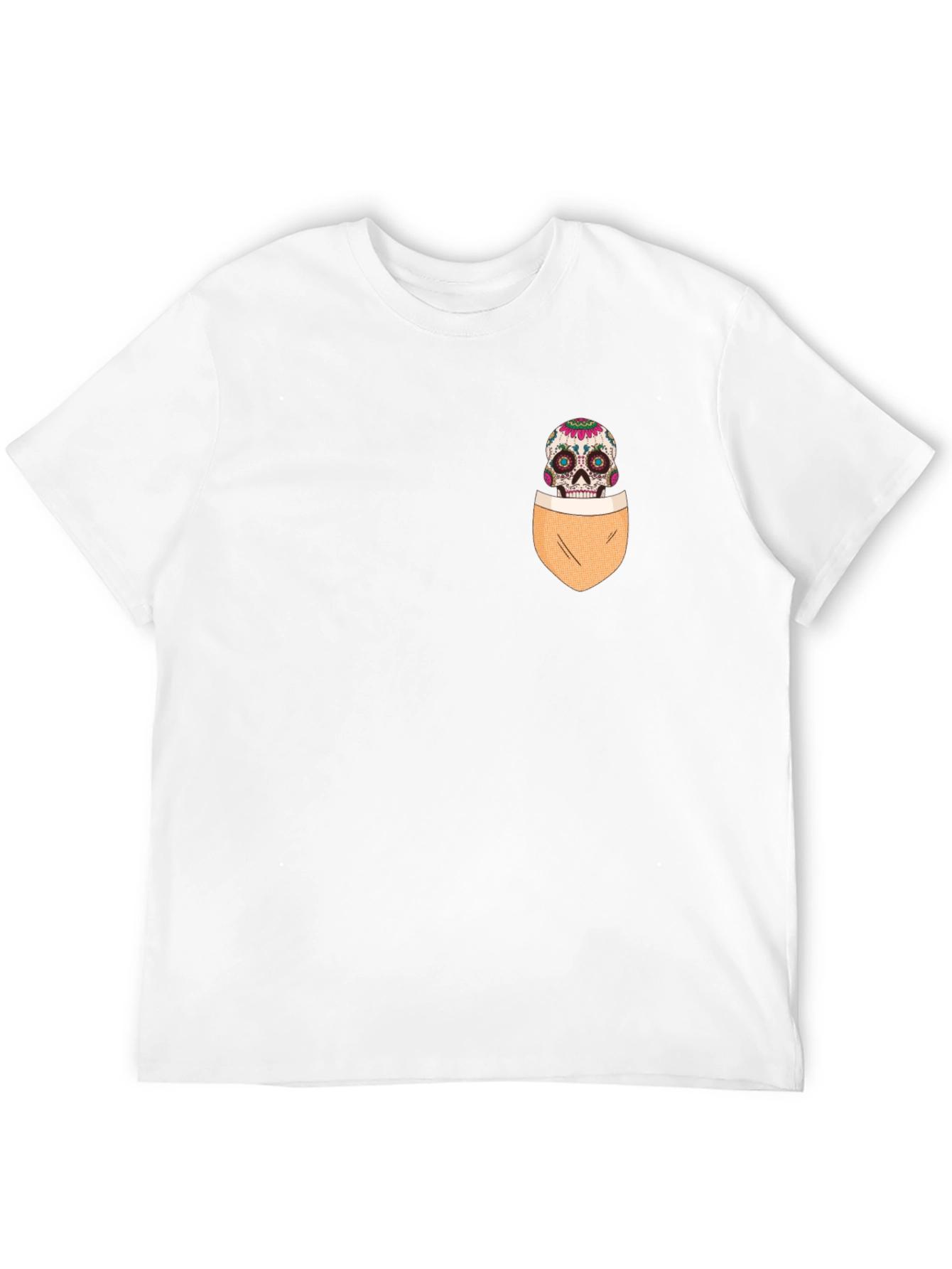 Black Skull Pocket Graphic T-Shirt - Men's Casual Tee view 12