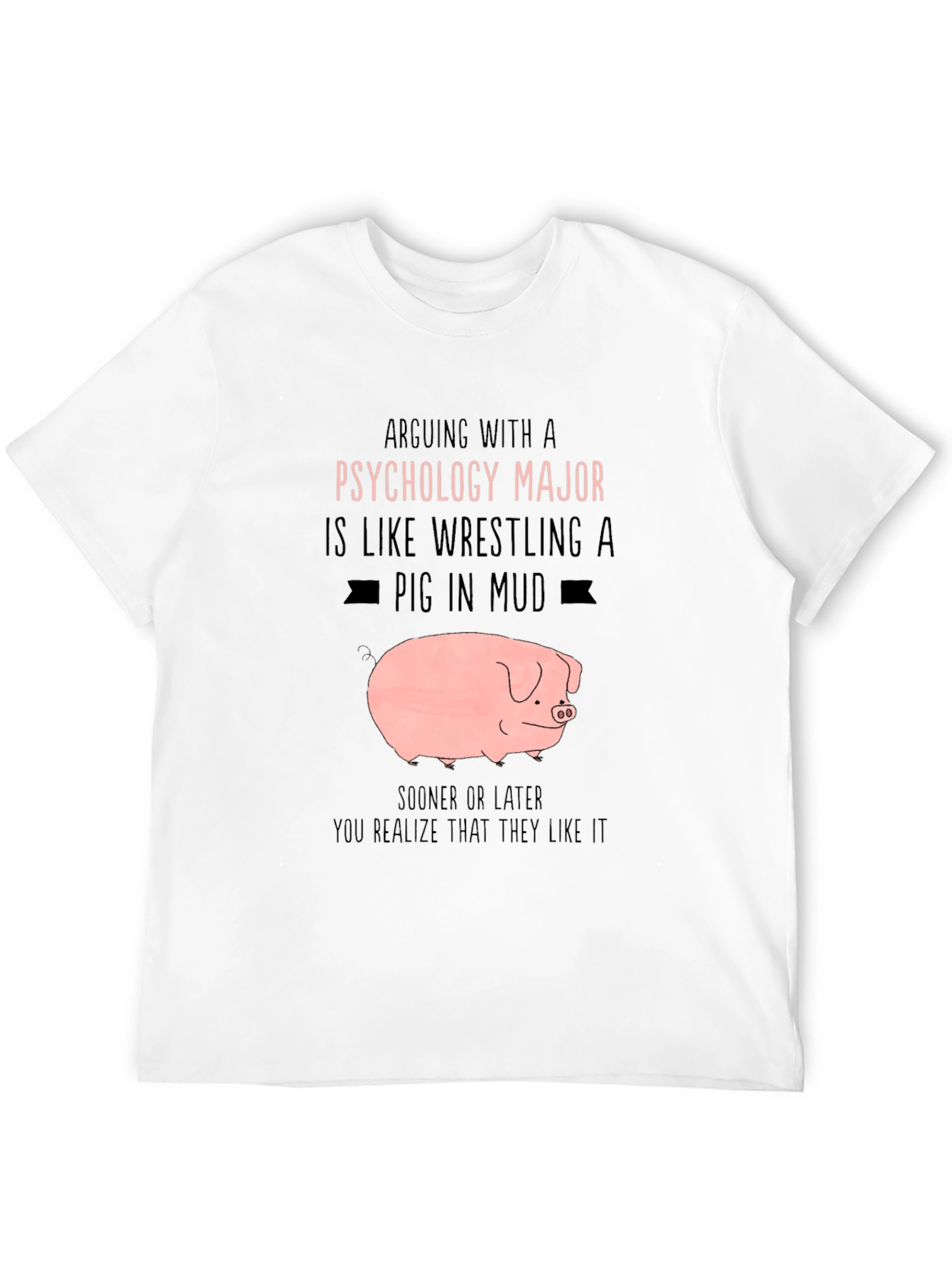Black Psychology Major Pig T-Shirt view 12