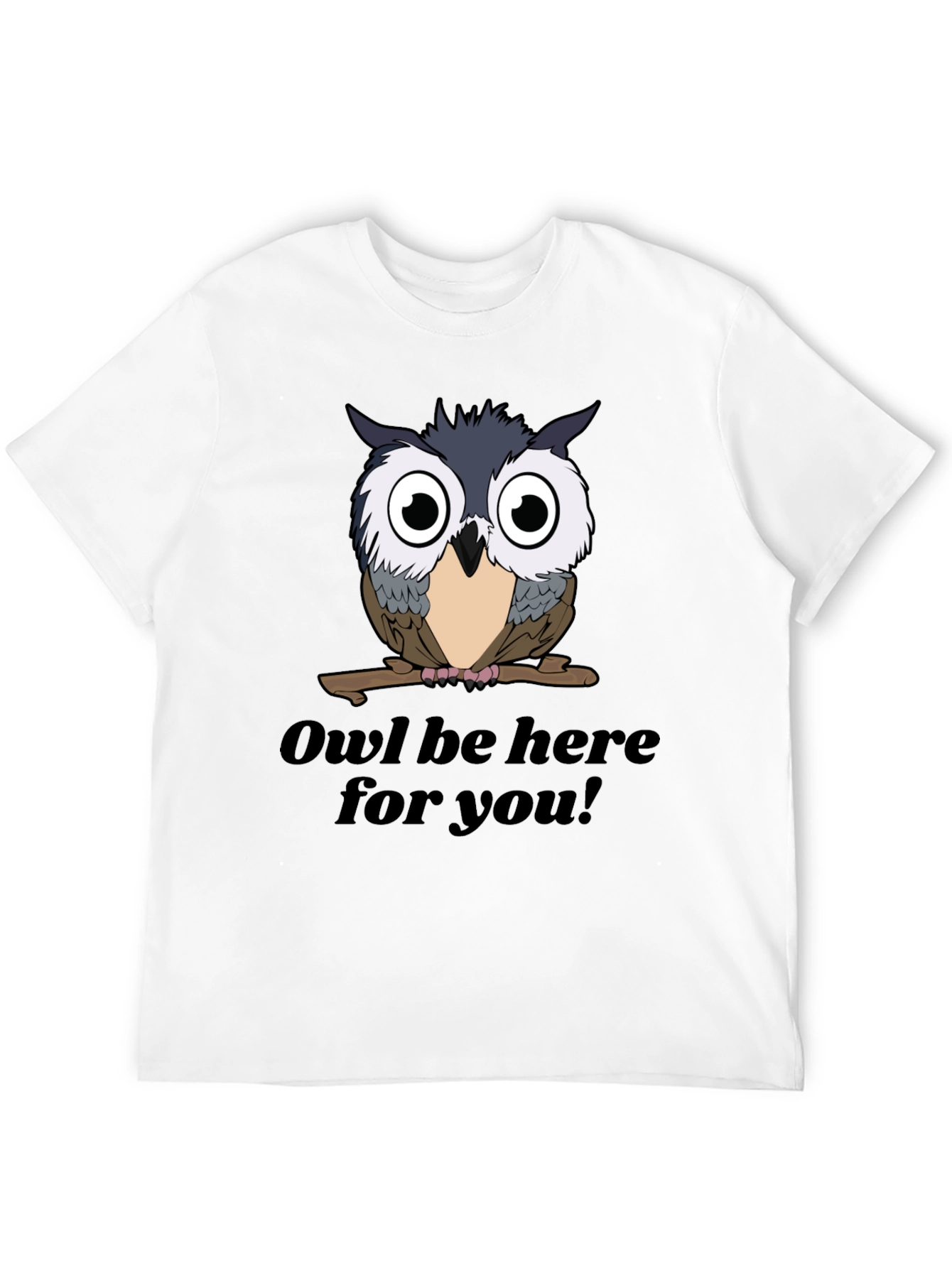 Black Owl Be Here For You T-Shirt - Black Graphic Tee view 12
