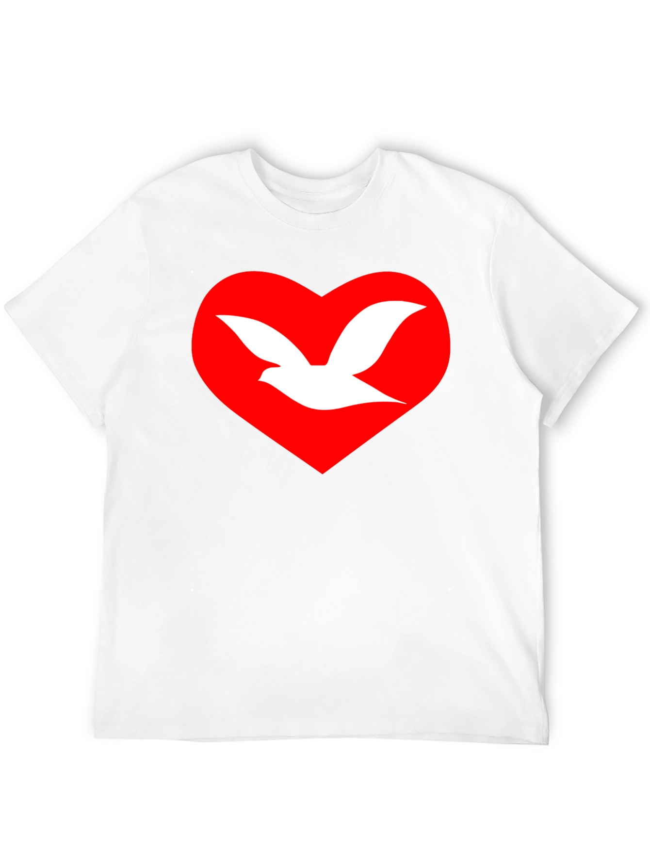 Black Dove Heart Graphic T-Shirt - Unisex Black Tee view 12