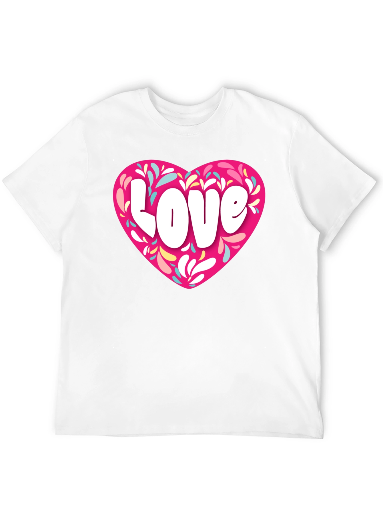 Black Love Heart Graphic Black T-Shirt view 12