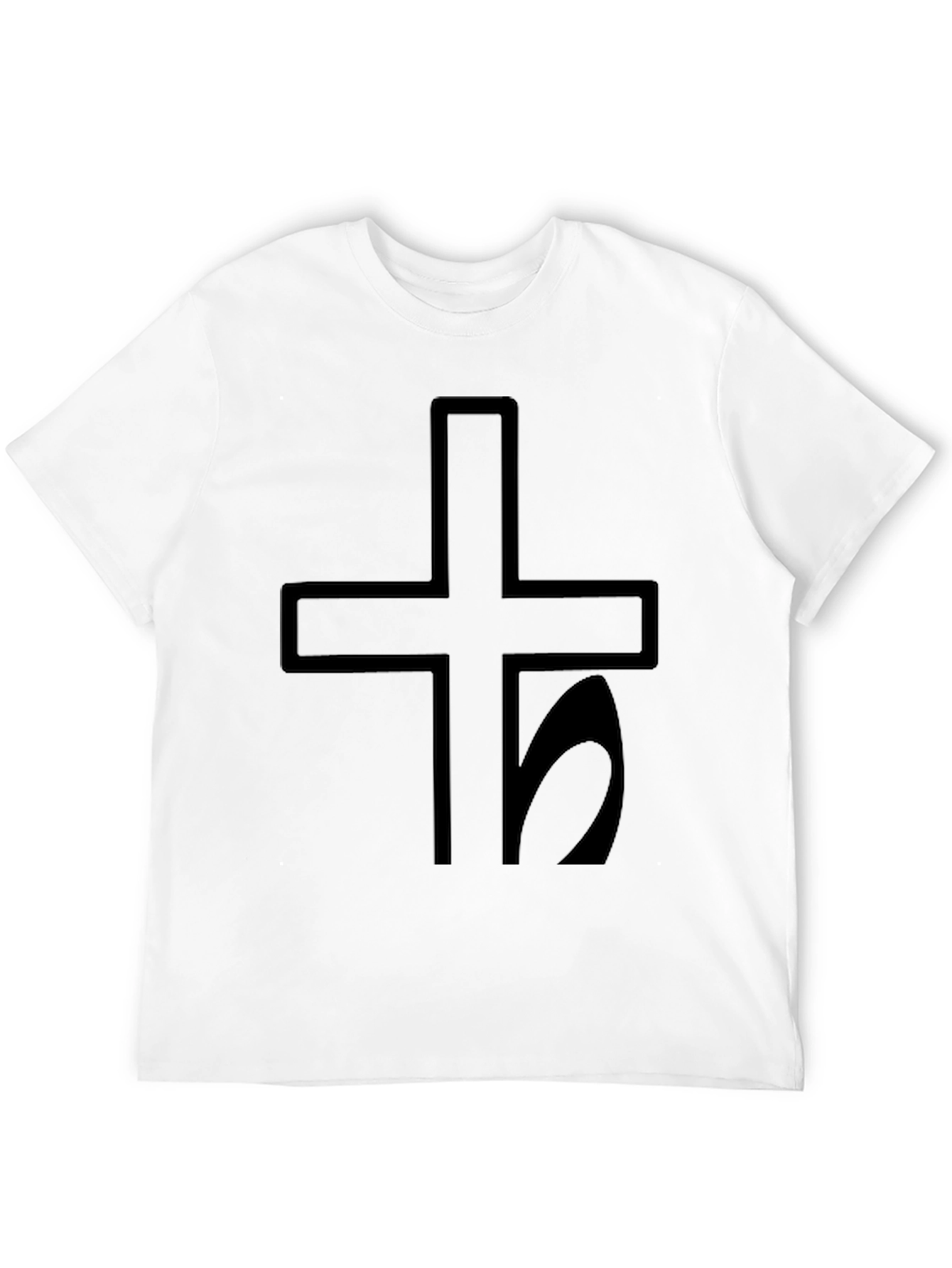 Black Dark Cross & Saturn Symbol Graphic T-Shirt - Unisex view 12