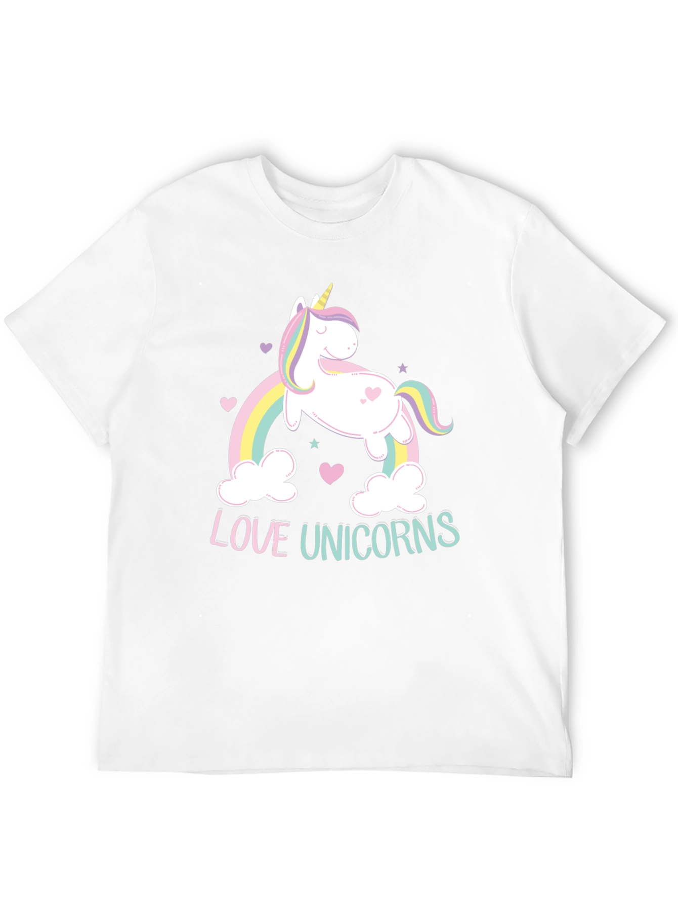 Black Love Unicorns Graphic Tee - Black Cotton Blend Shirt view 12