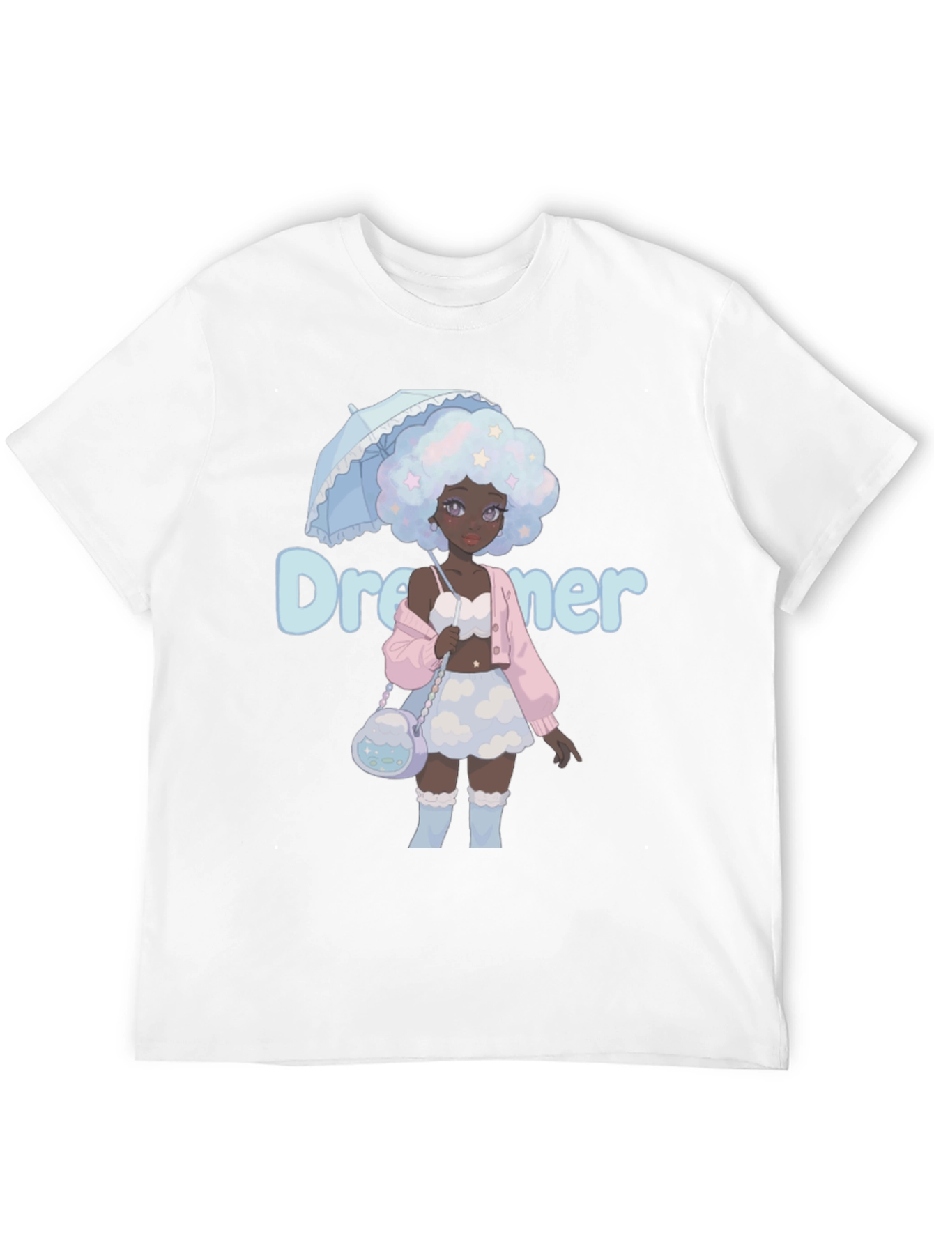 Black Dreamer Anime Girl Graphic T-Shirt view 12