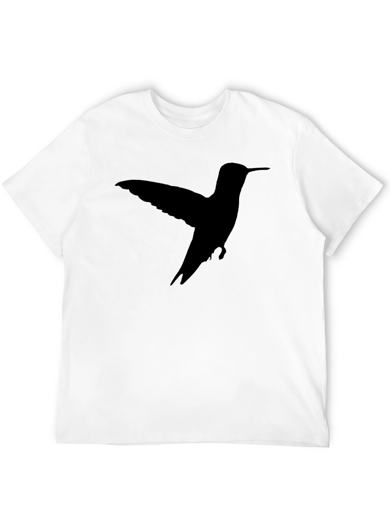 Black Hummingbird Silhouette Black T-Shirt view 12