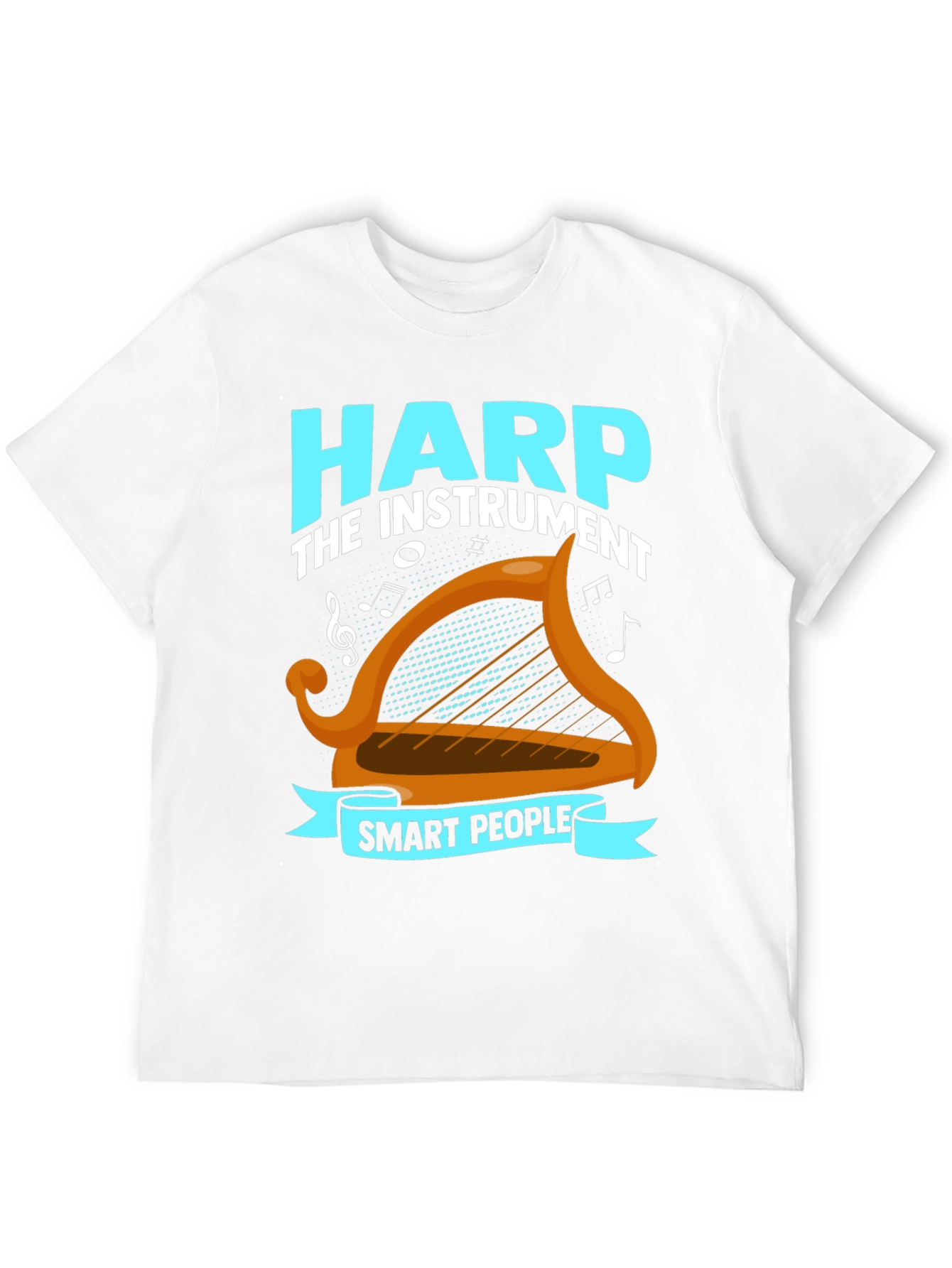 Black Harp Instrument Smart People T-Shirt view 12