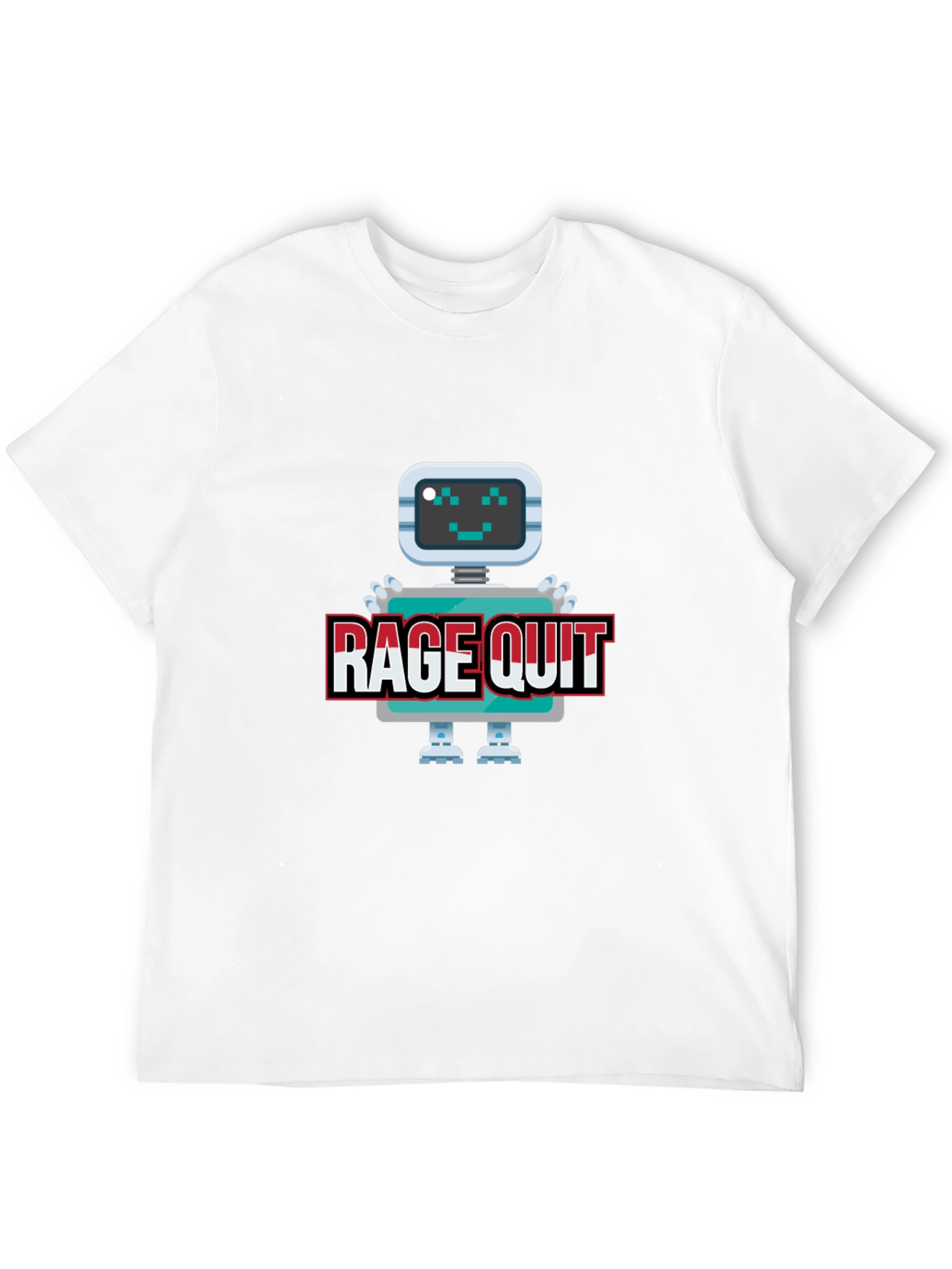 Black Rage Quit Robot Graphic Tee - Gamer T-Shirt view 12