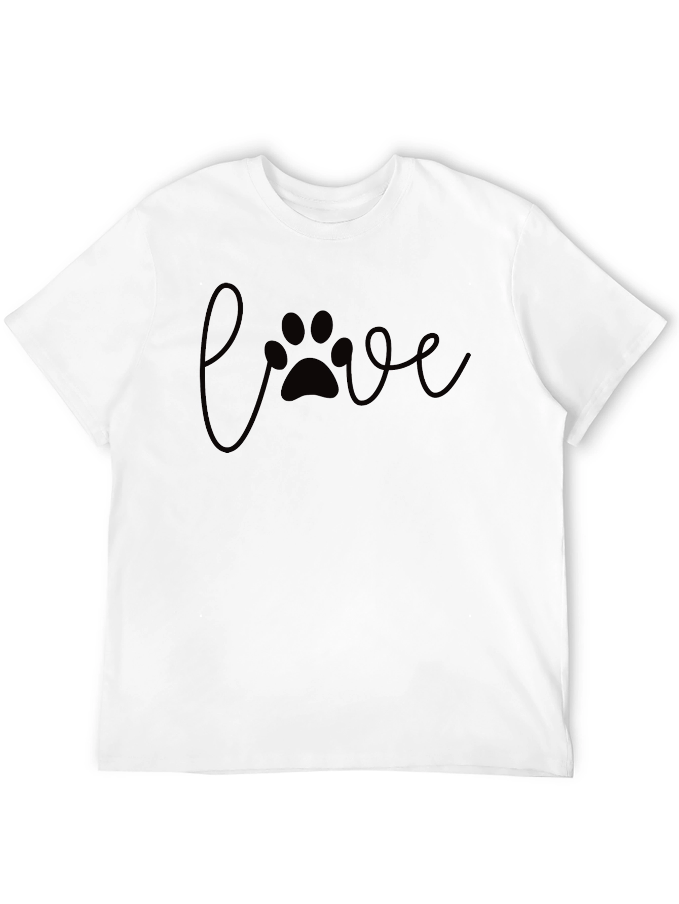 Black Love Paw Print Black T-Shirt view 12
