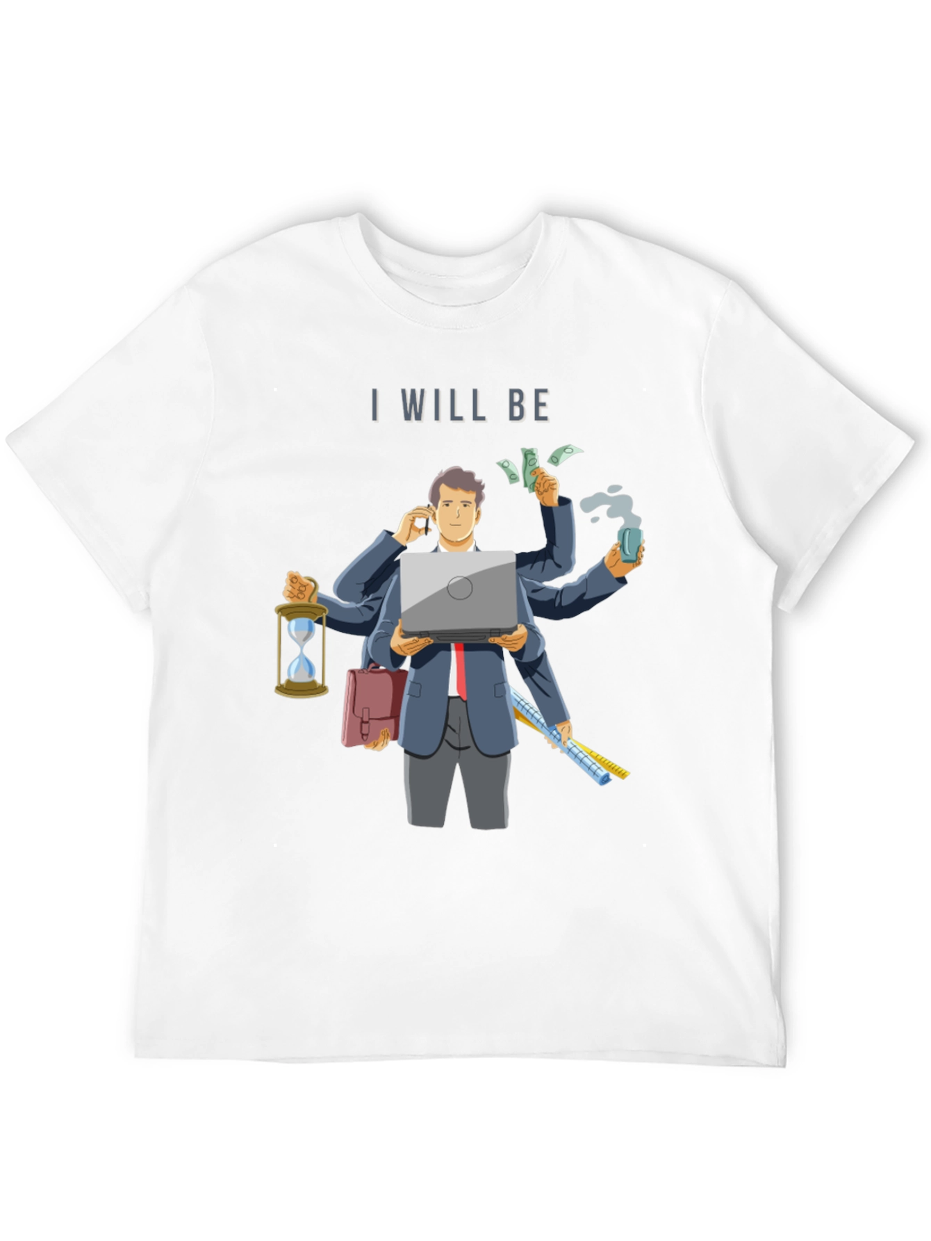 Black I Will Be Multitasking T-Shirt - Novelty Graphic Tee view 12