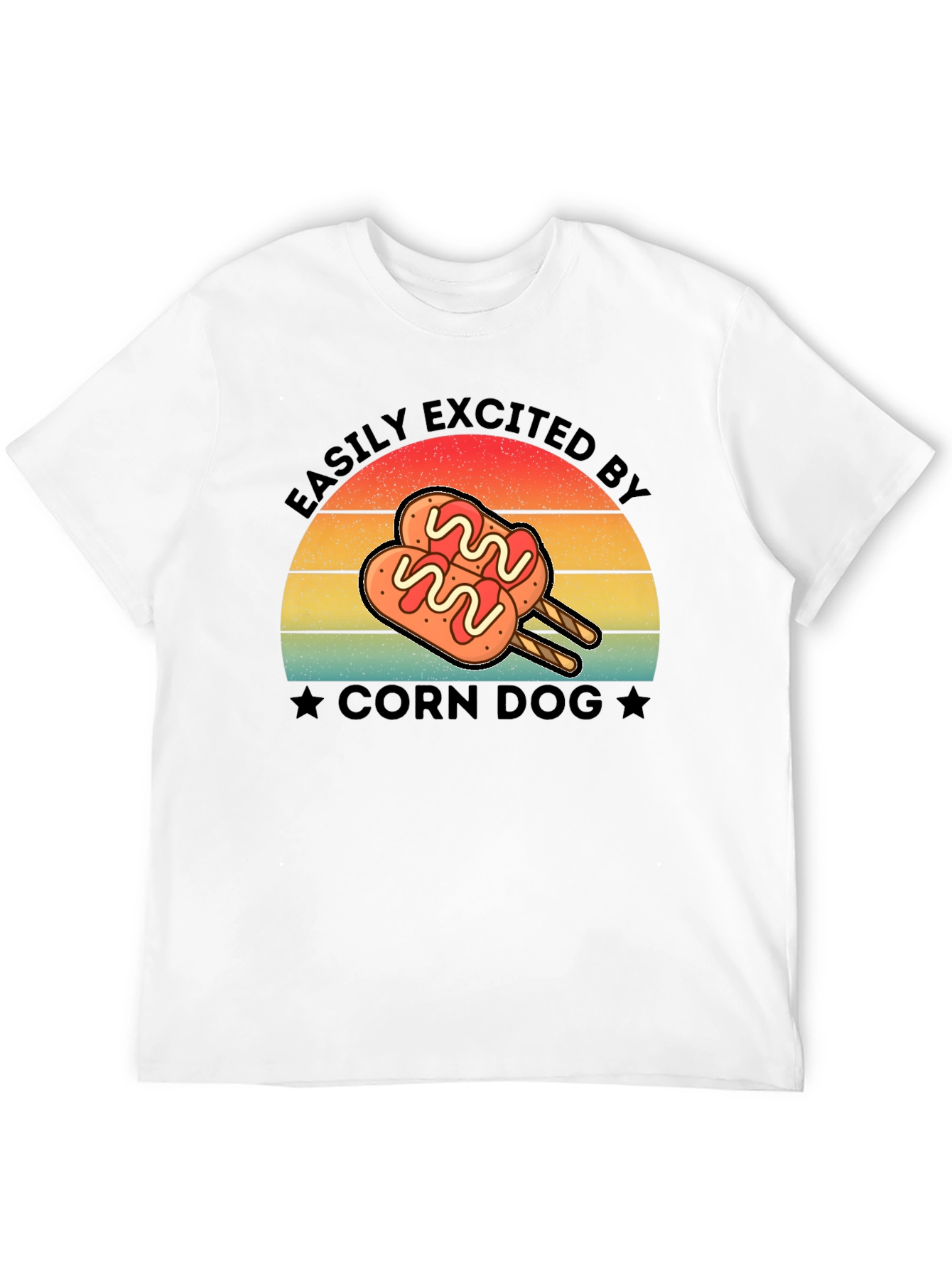 Black Corn Dog Lover T-Shirt - Easily Excited By Tee view 12