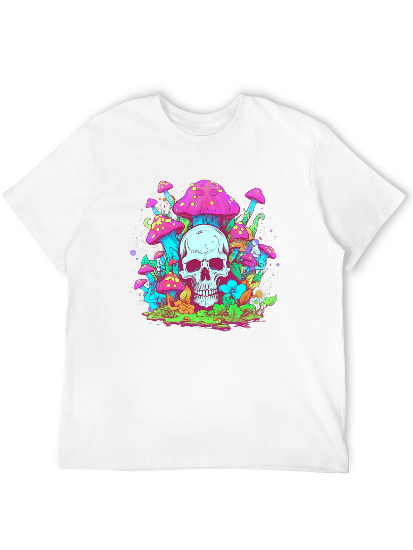 Black Skull Mushroom Graphic Tee - Black view 12