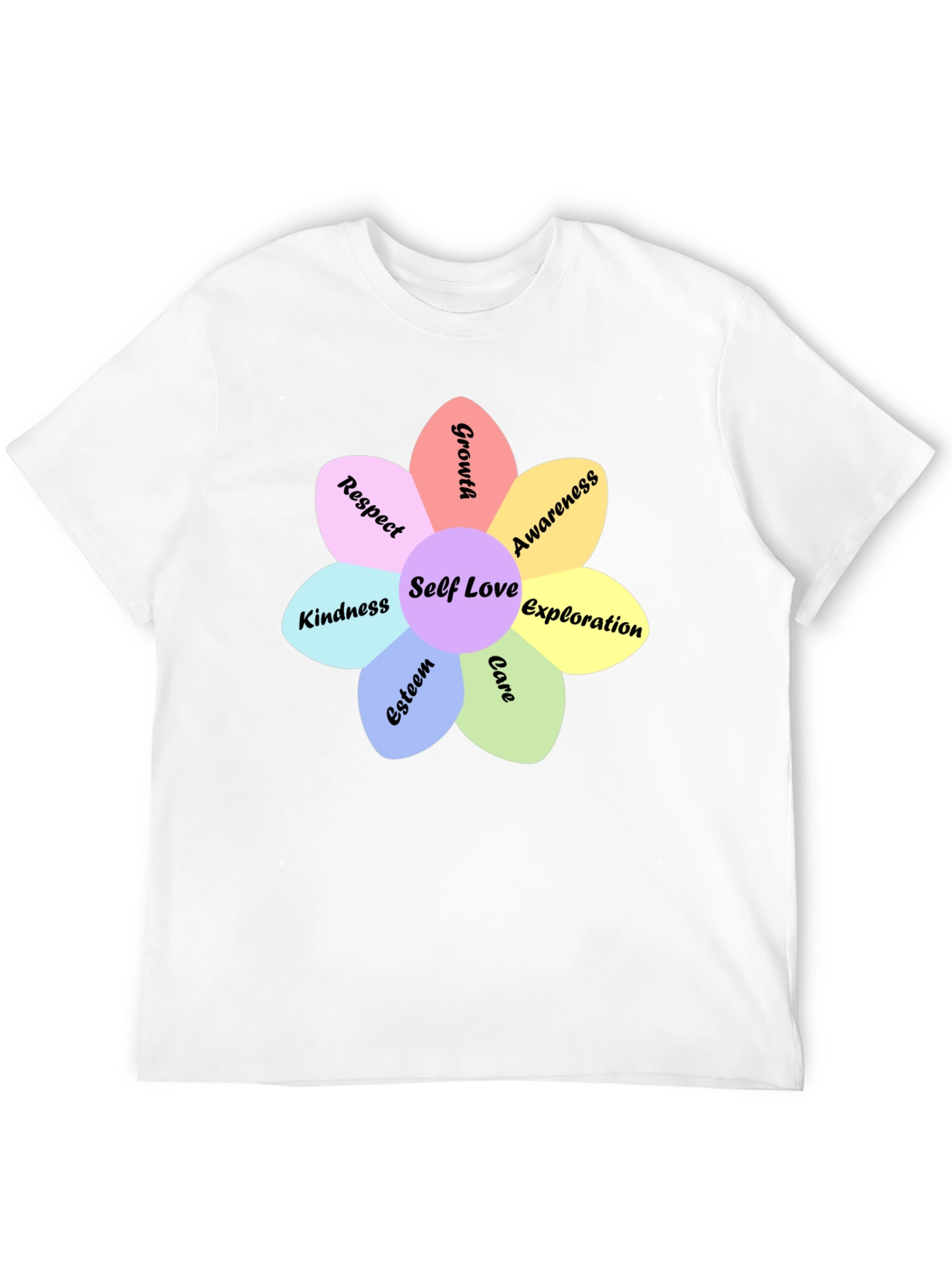 Black Self Love Flower Graphic Tee - Empowering Design view 12