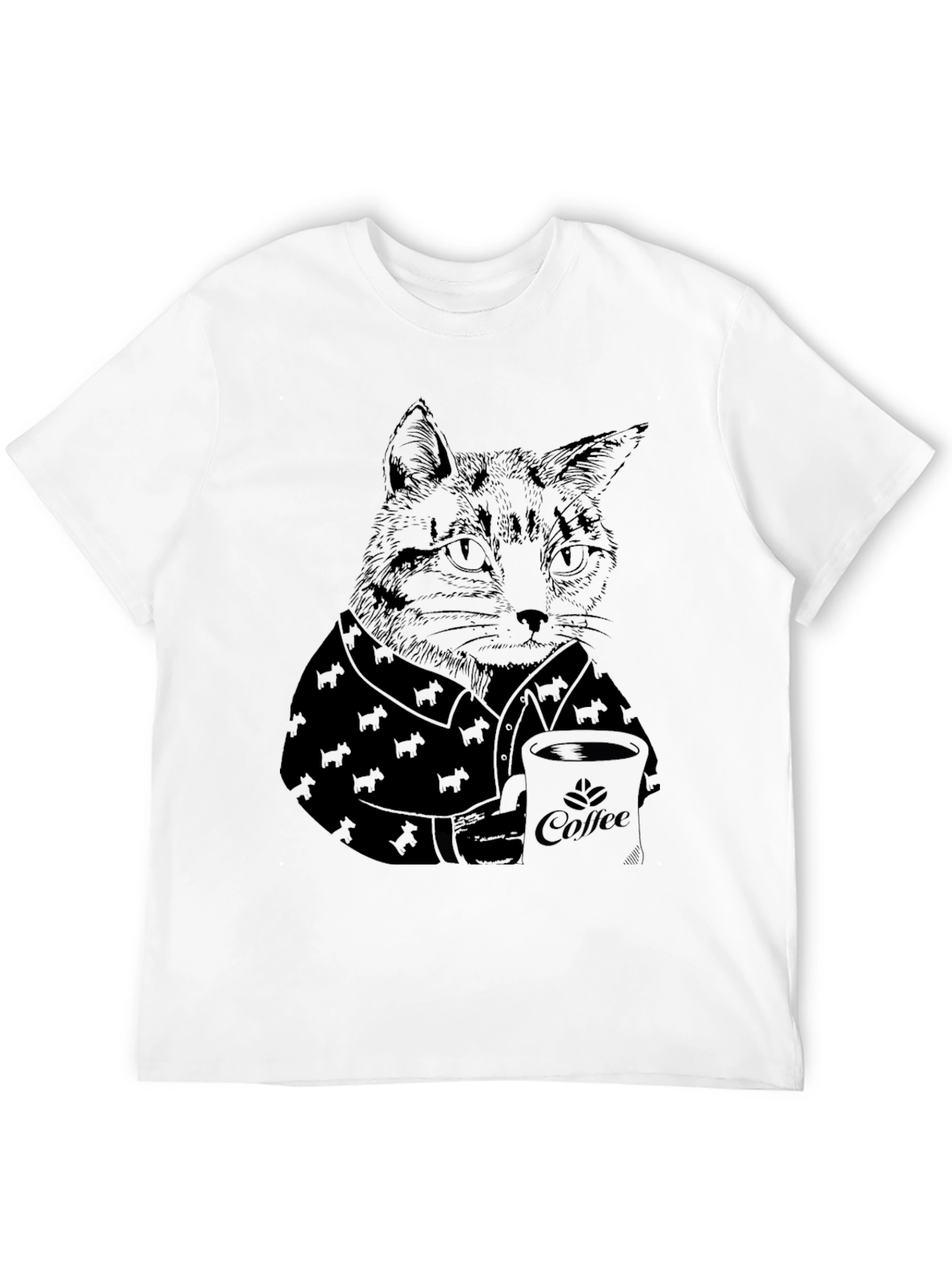 Black Cat Coffee Lover Black T-Shirt view 12
