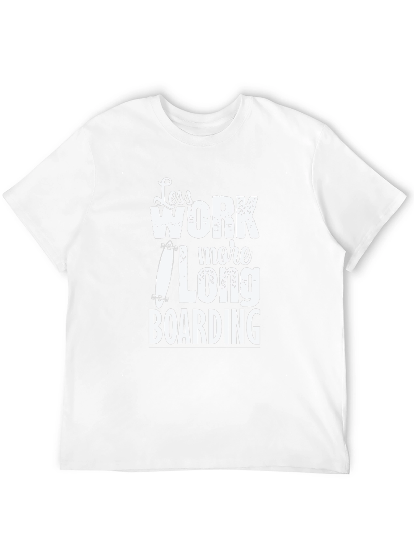 Black Less Work More Longboarding Graphic Tee view 12