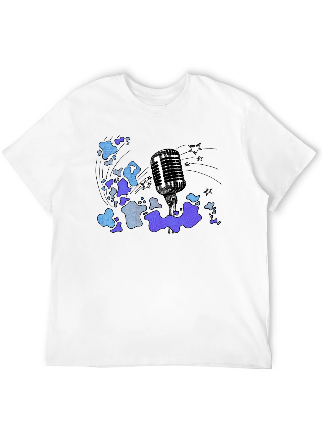 Black Vintage Microphone Graphic T-Shirt view 12
