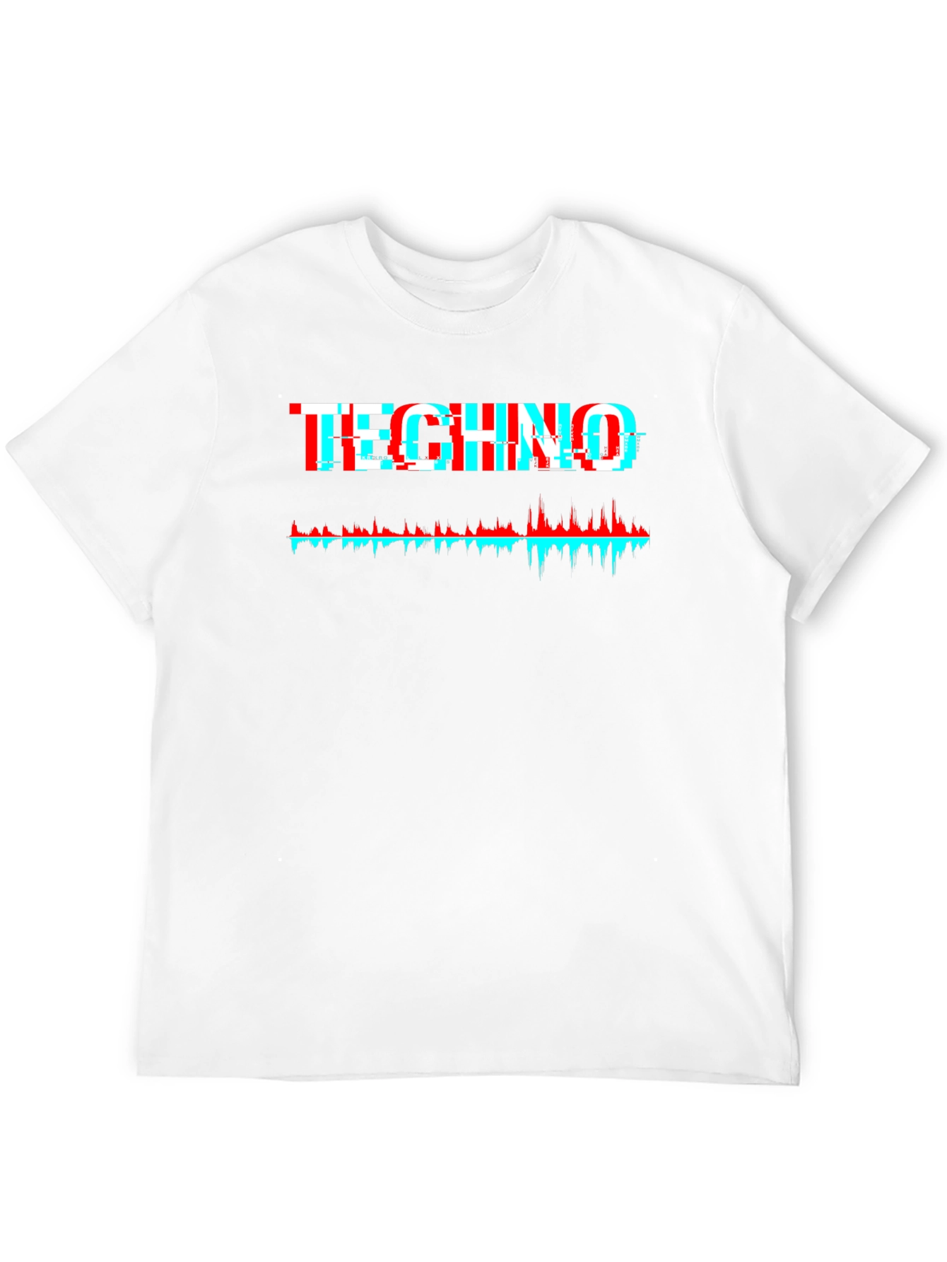 Black Techno Glitch Graphic Tee - Black view 12