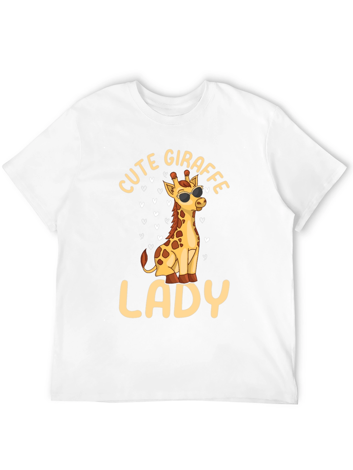Black Cute Giraffe Lady T-Shirt - Stylish & Fun! view 12