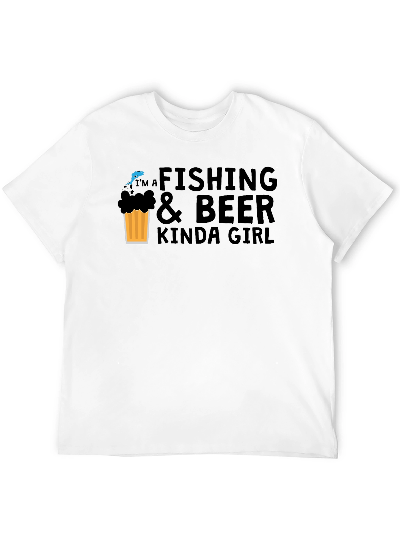 Black Fishing & Beer Kinda Girl Graphic Tee - Unisex view 12