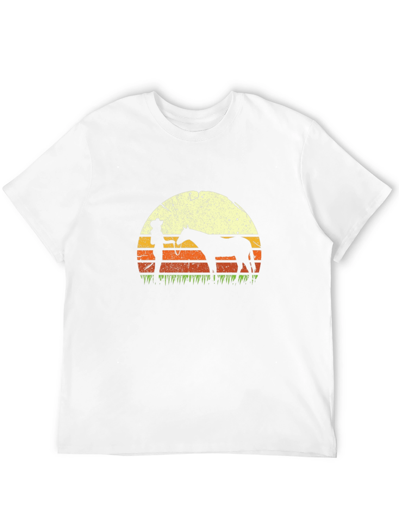 Black Cowboy & Horse Sunset Graphic T-Shirt view 12