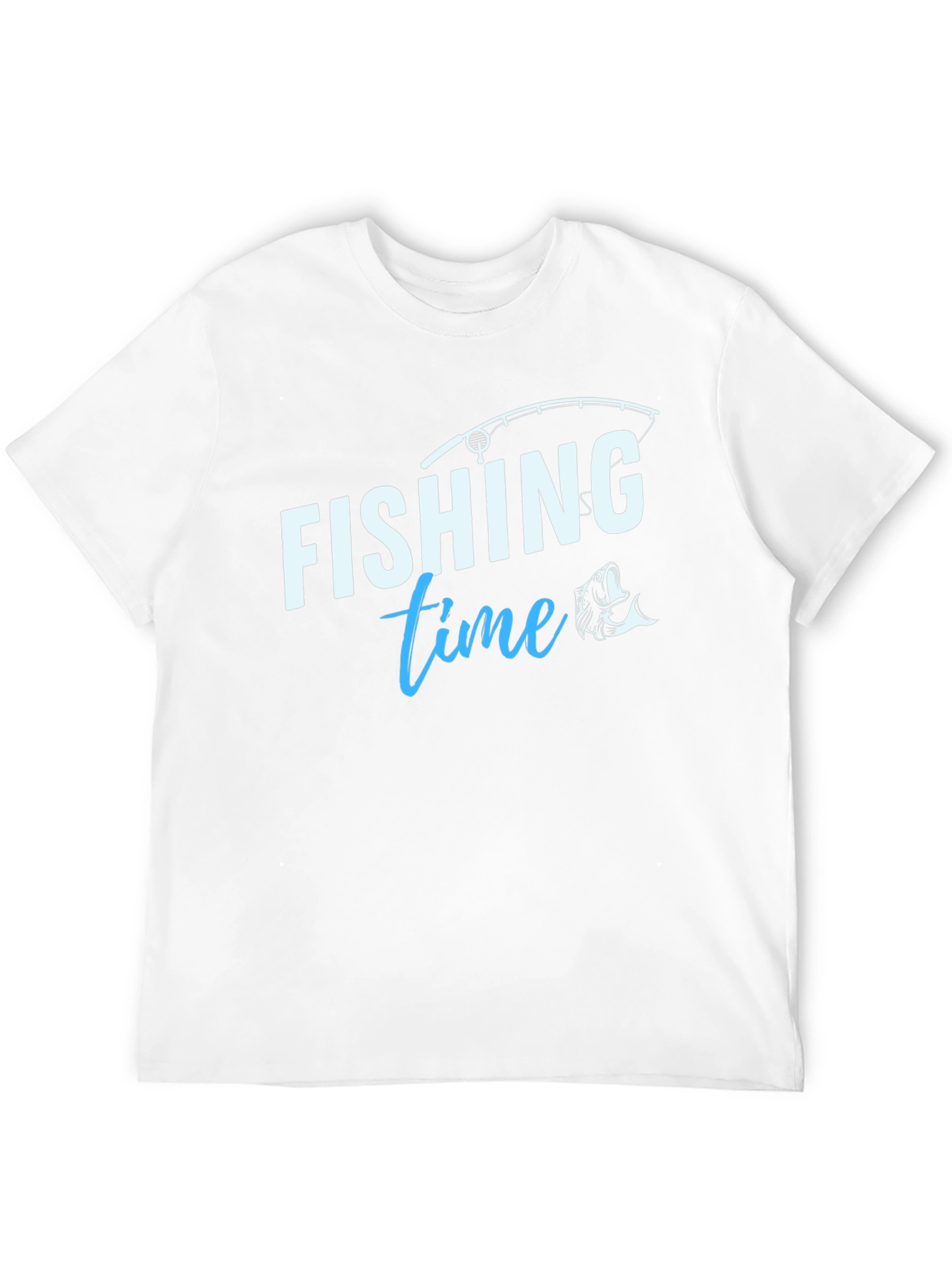 Black Fishing Time T-Shirt - Black Crew Neck Tee view 12