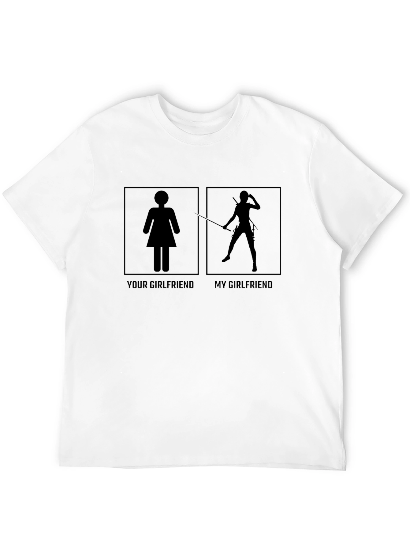Black Funny "My Girlfriend" Graphic Tee - Black view 12