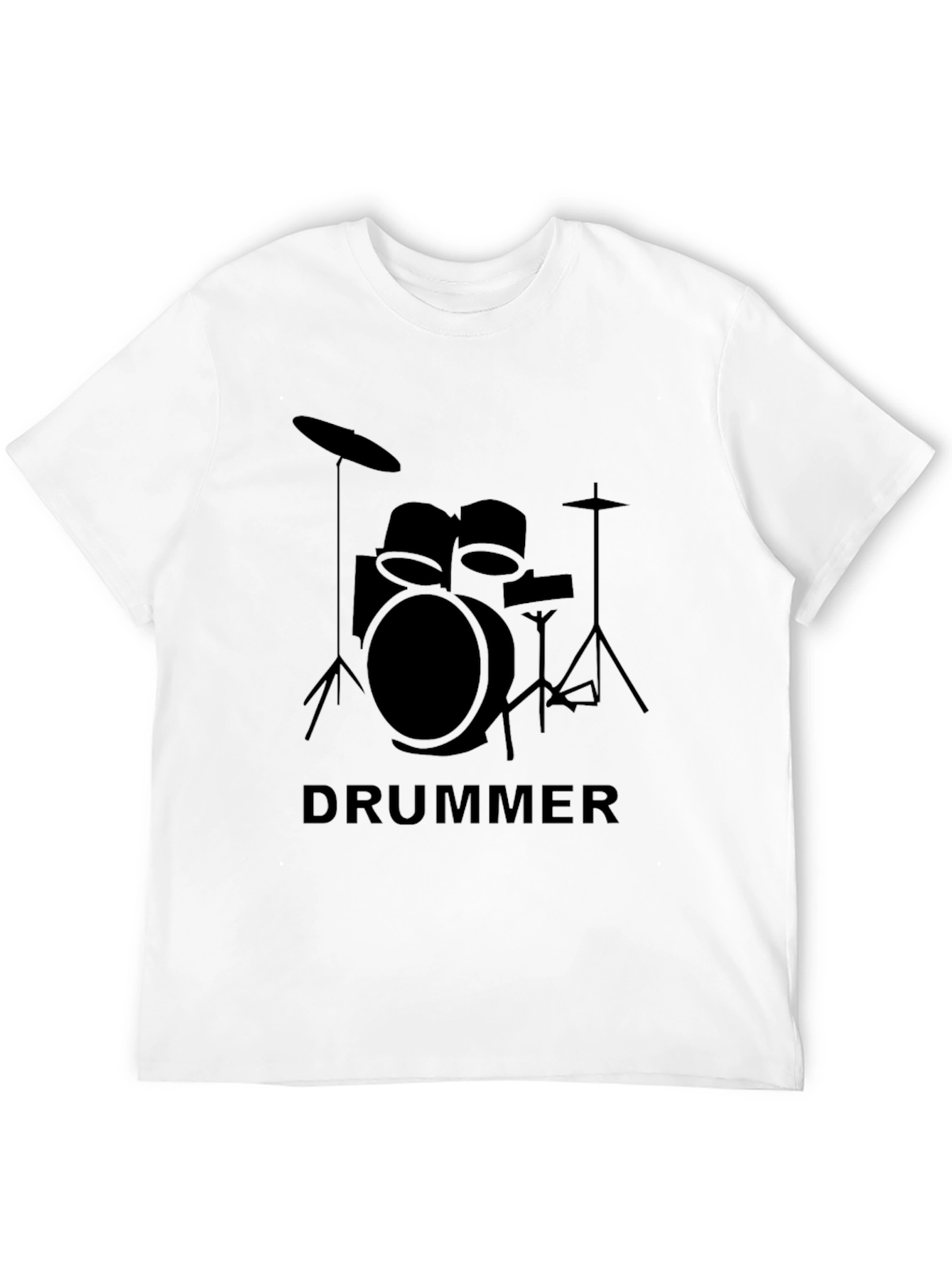 Black Drummer Graphic T-Shirt - Black Crew Neck Tee view 12