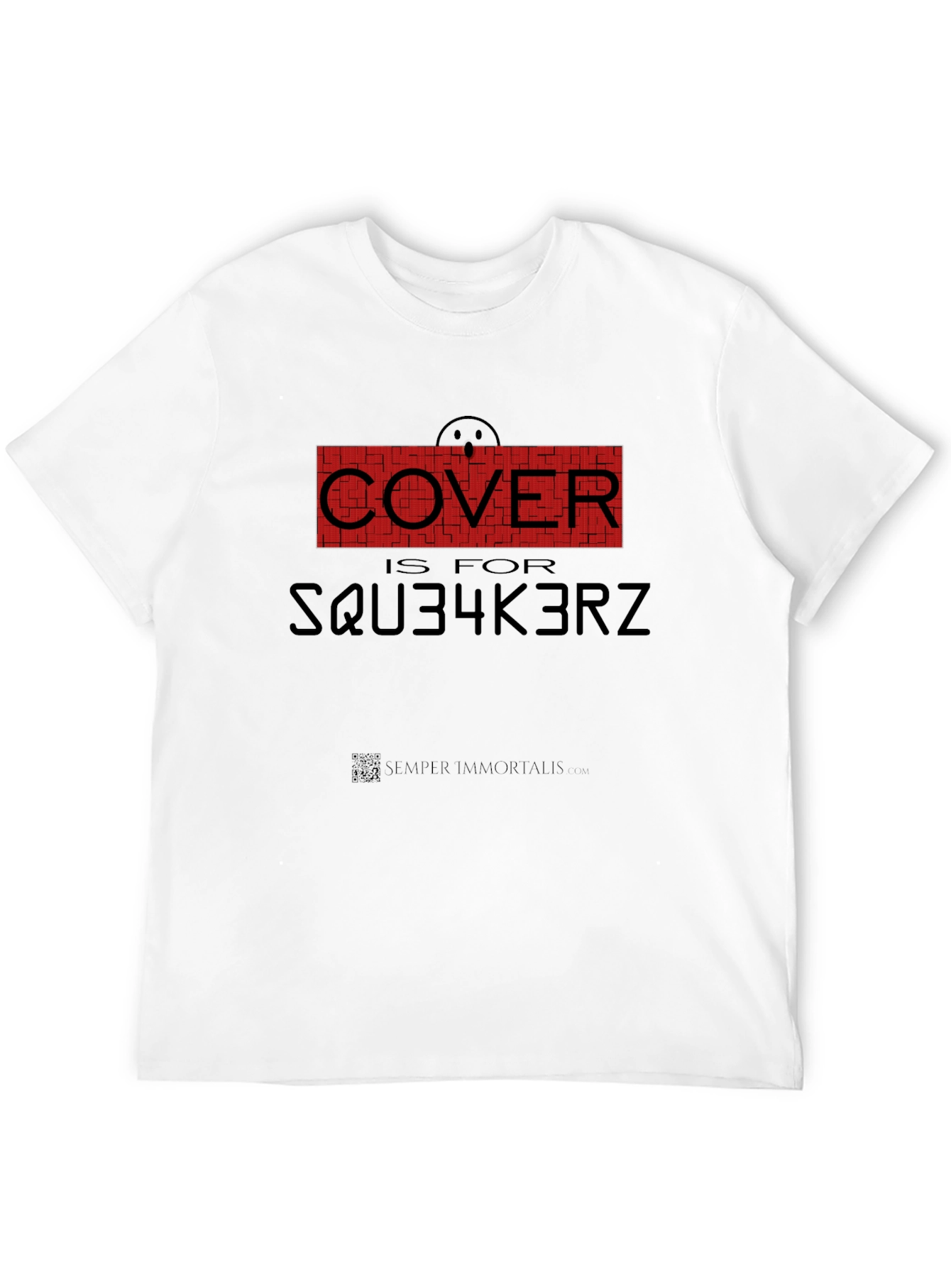 Black Humorous 'Cover is for SQU34K3RZ' Black T-Shirt view 12