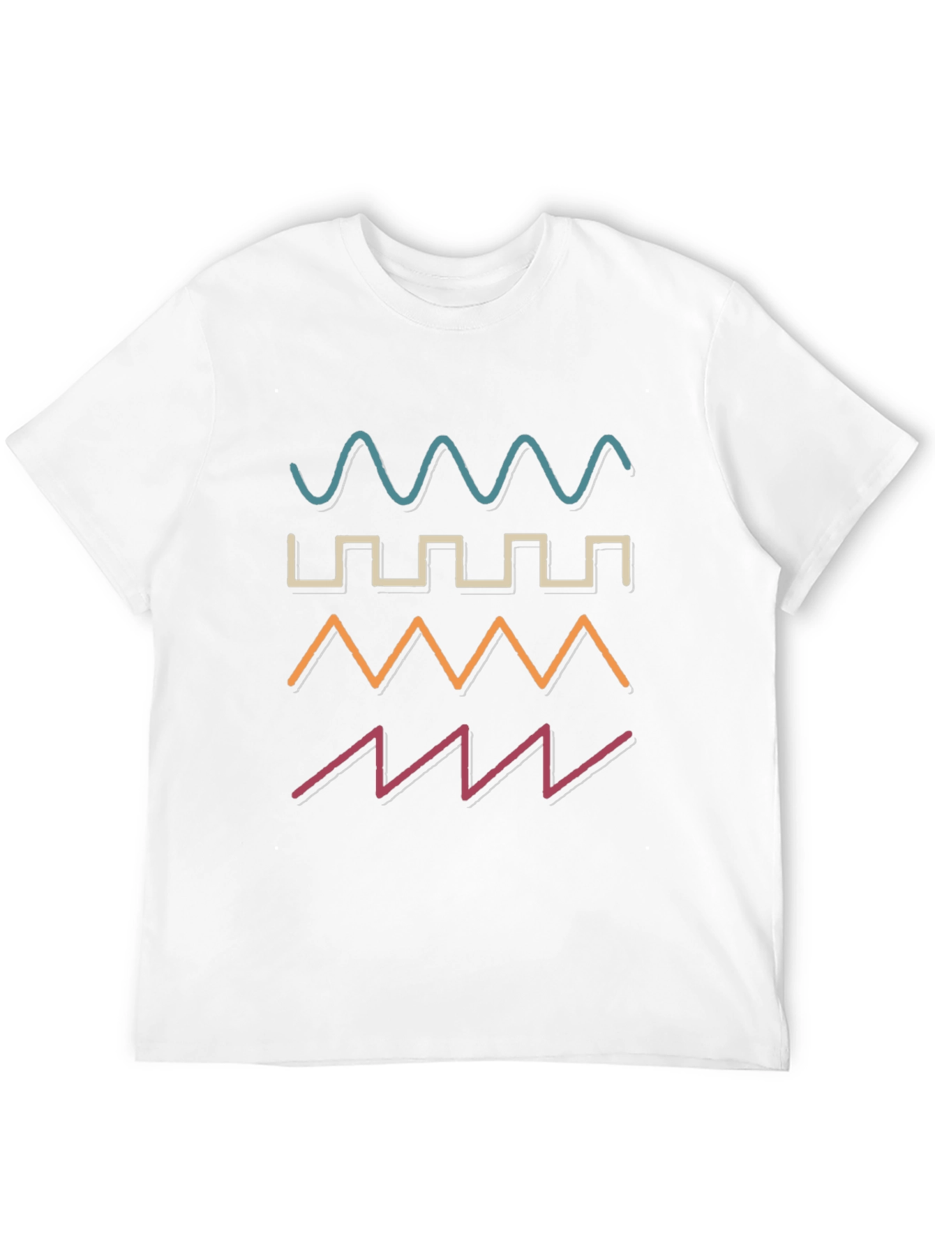 Black Retro Waveform Graphic Tee - Black Cotton T-Shirt view 12