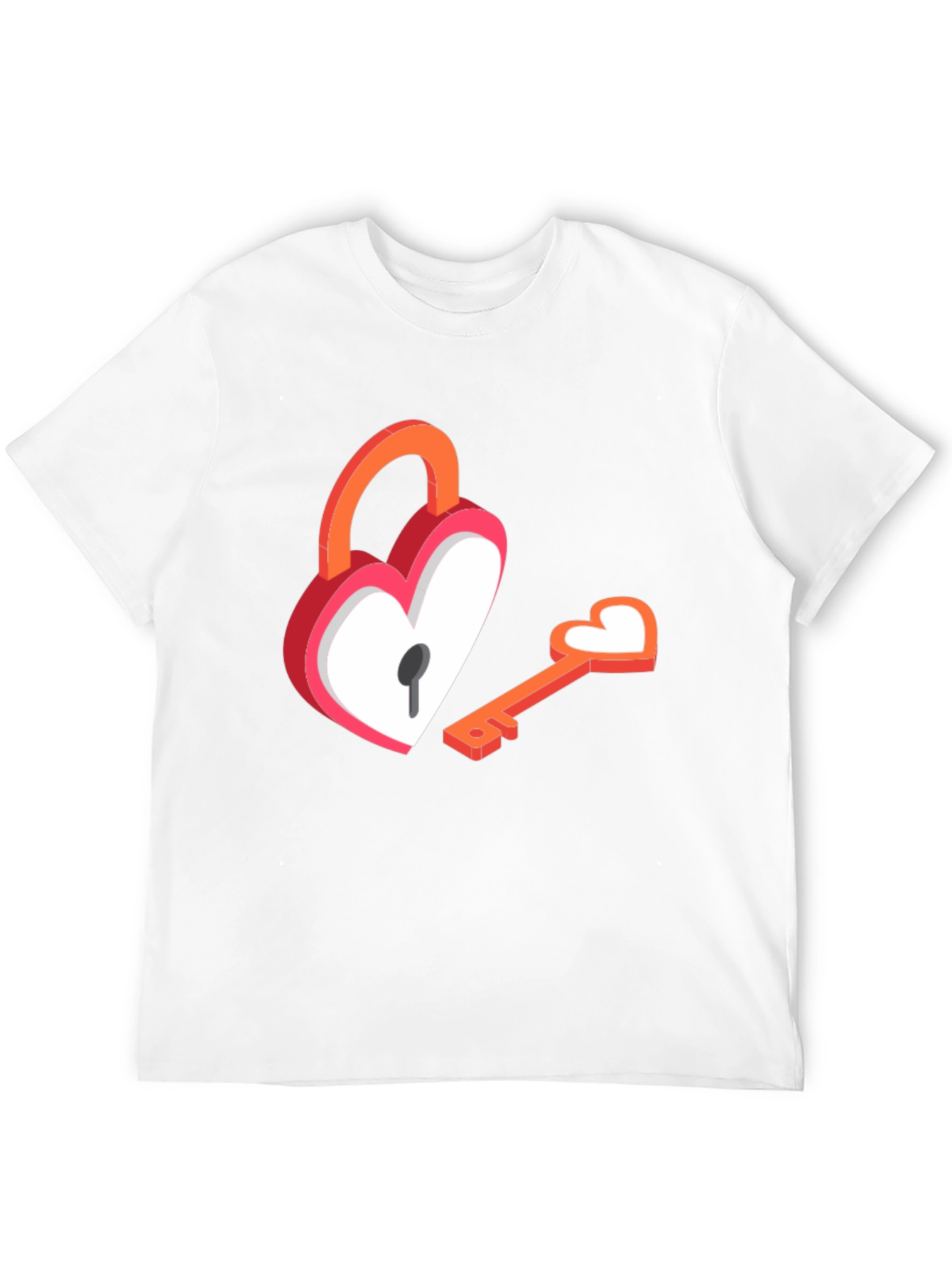 Black Heart Lock and Key T-Shirt view 12