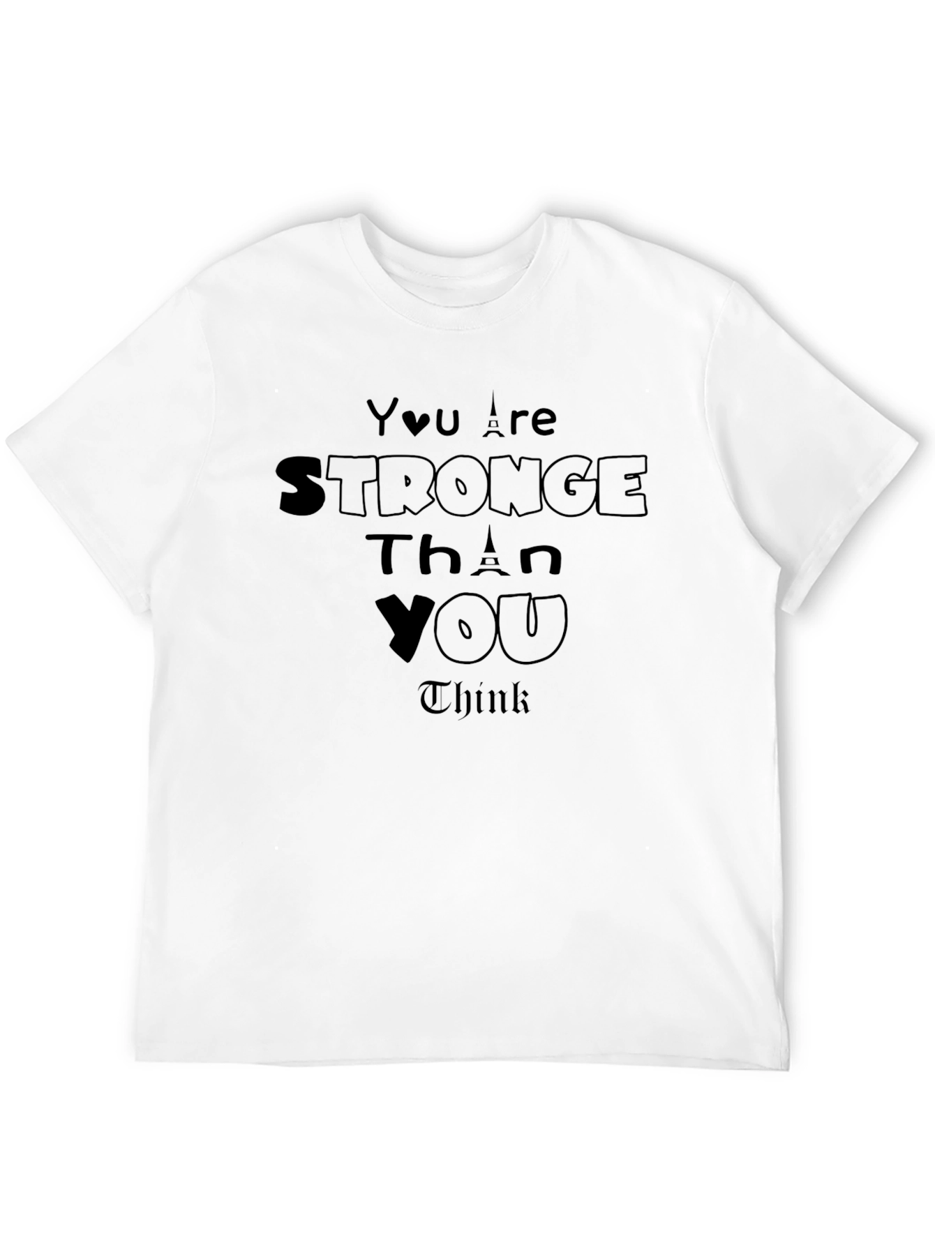 Black Inspirational 'Stronger Than You Think' Black T-Shirt view 12