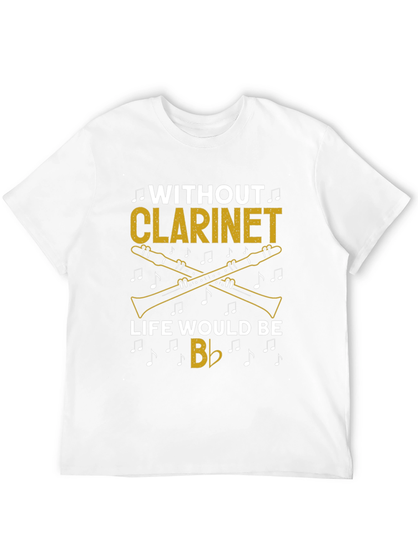 Black Without Clarinet Life Would Be Flat T-Shirt Musician Gift view 12