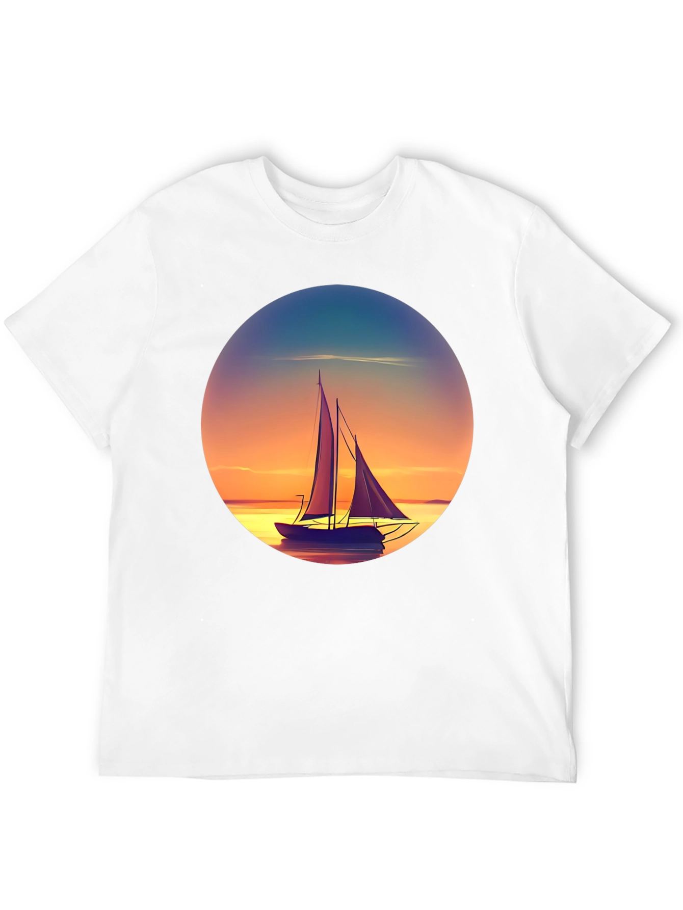 Black Sunset Sailboat Graphic Tee - Relaxed Fit view 12