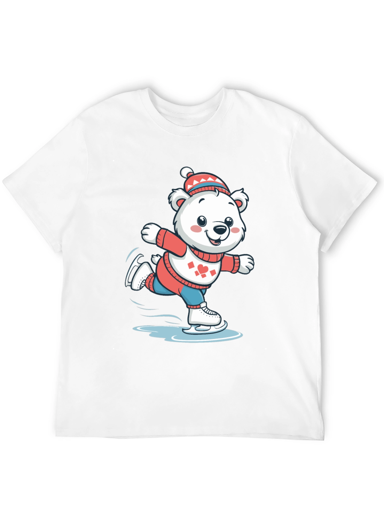 Black Ice Skating Bear T-Shirt view 12