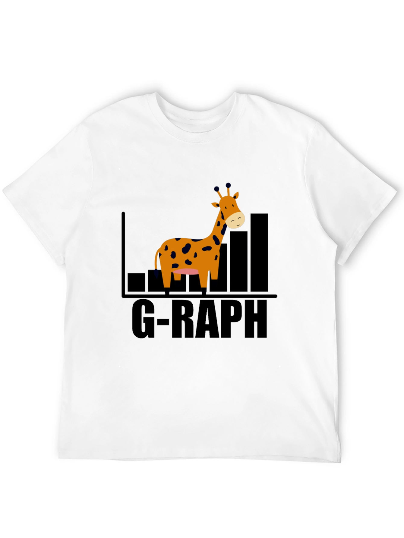 Black G-Raph Cartoon Giraffe Black T-Shirt view 12