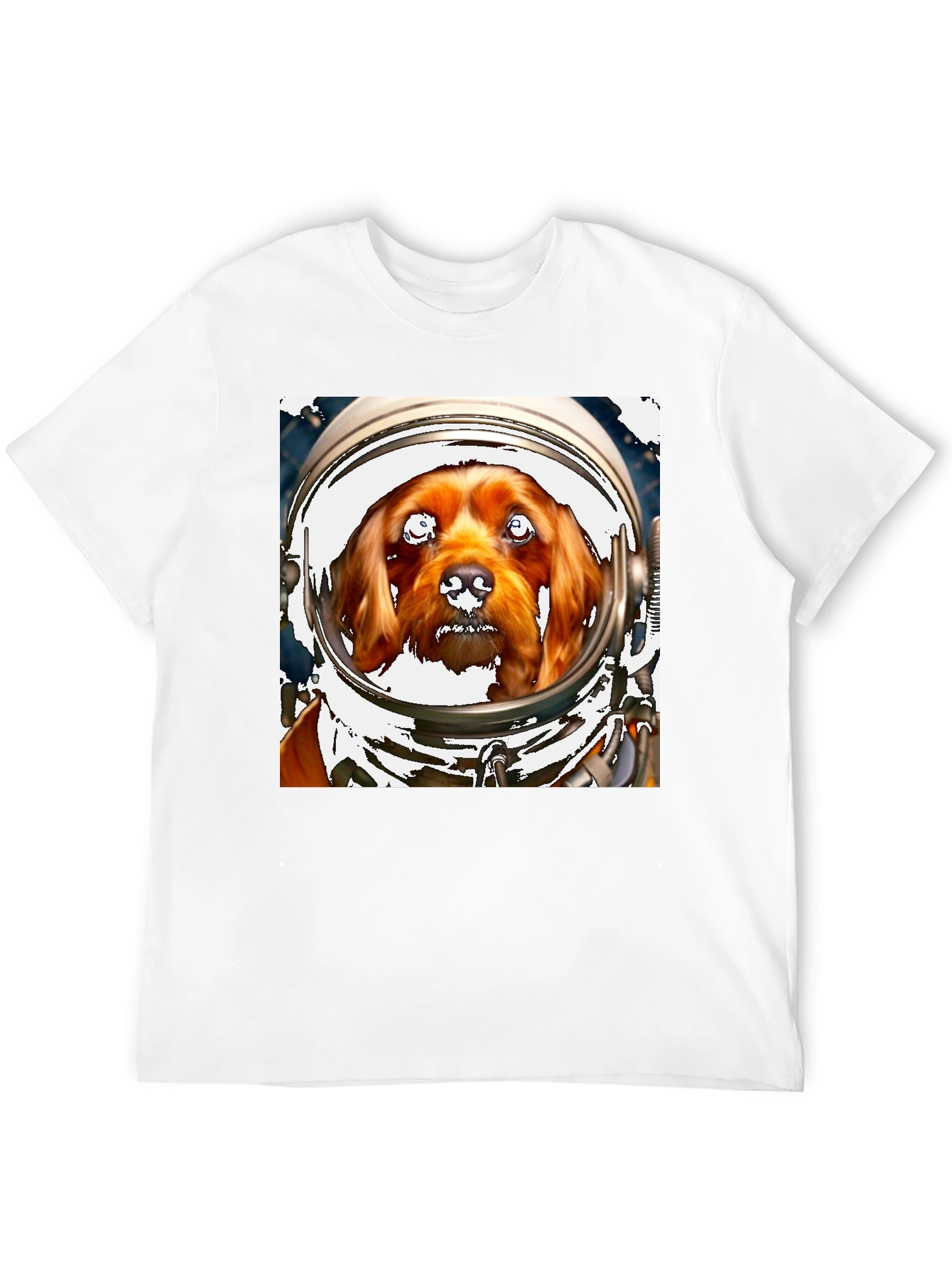 Black Dog in Space Helmet T-Shirt - Unique Pet Lover Tee view 12