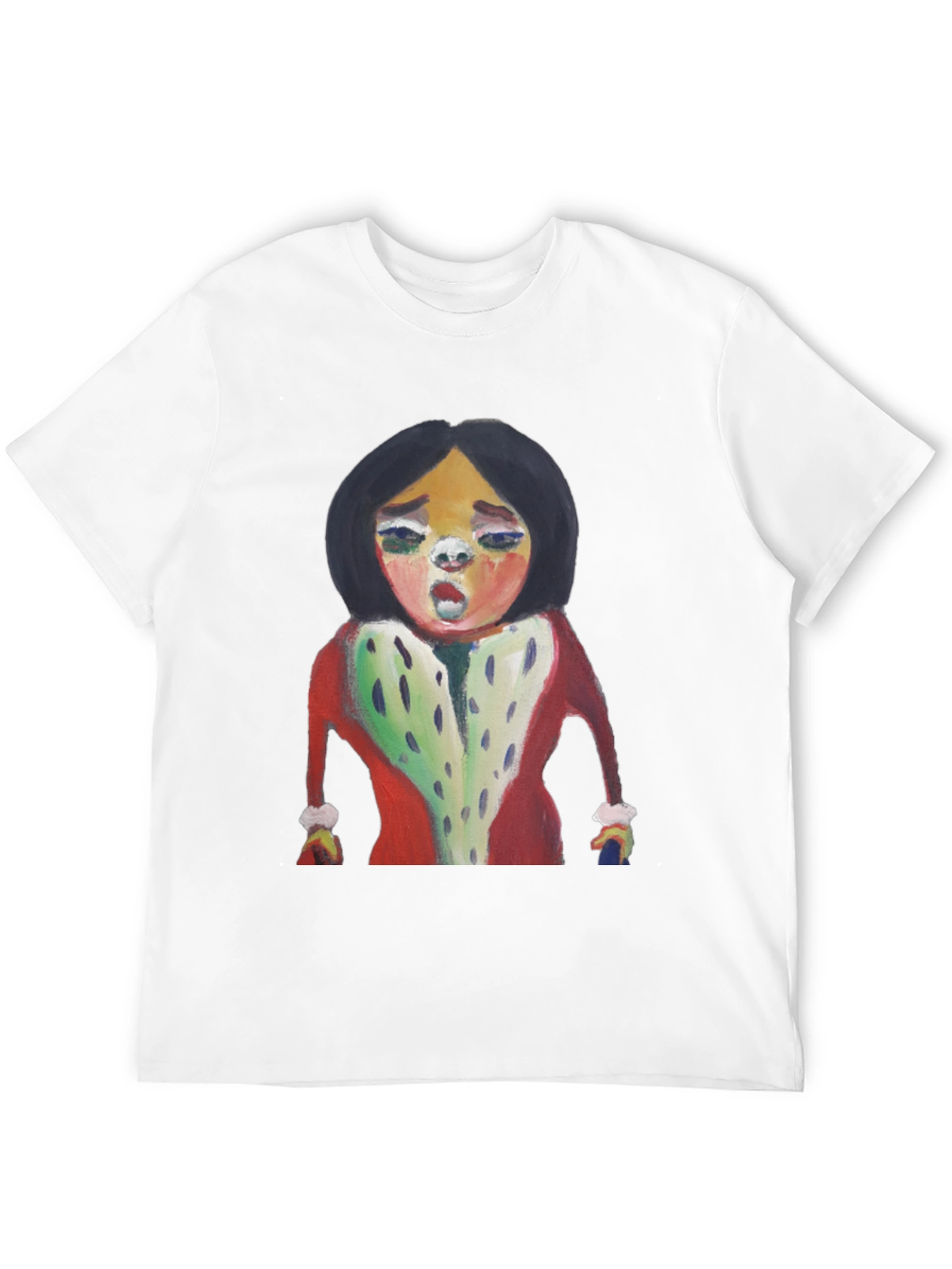 Black Unique Cartoon Graphic Tee - Black Cotton Casual Shirt view 12