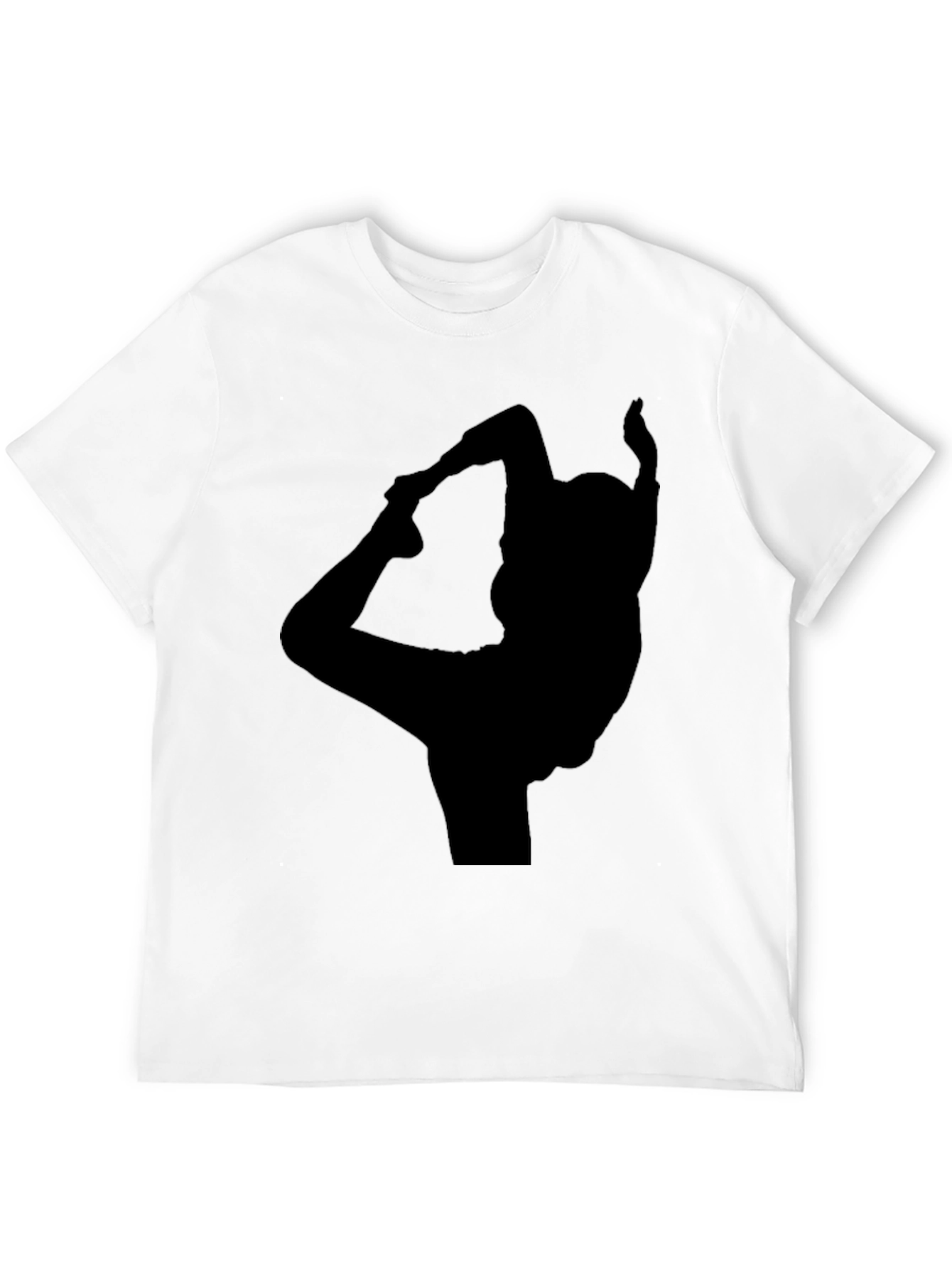 Black Yoga Silhouette Black T-Shirt view 12